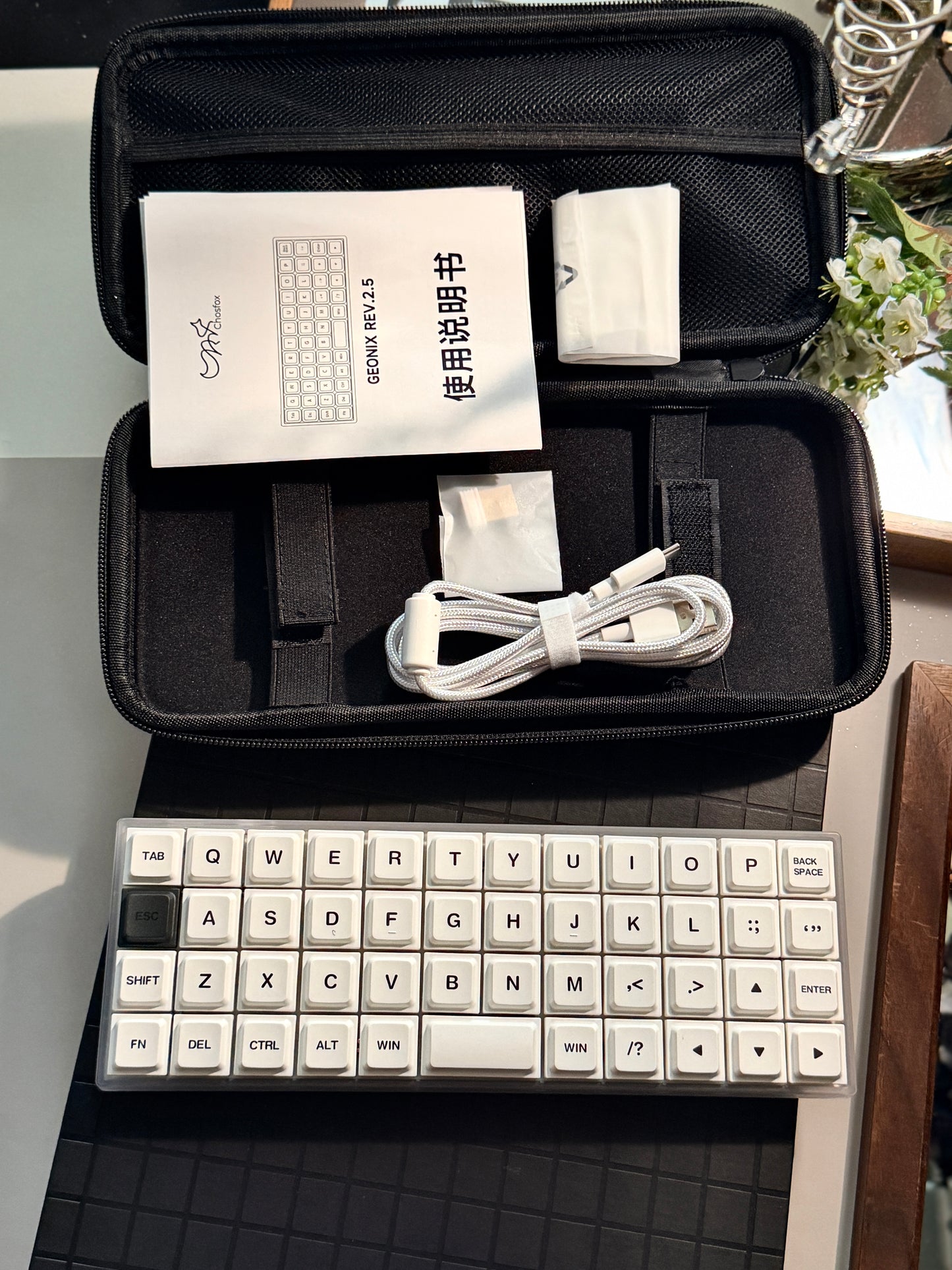 Unboxing Clearance ONLY 1 Instock Chosfox Geonix Rev.2.5 Mini 40% Low-Profile Mechanical Keyboard