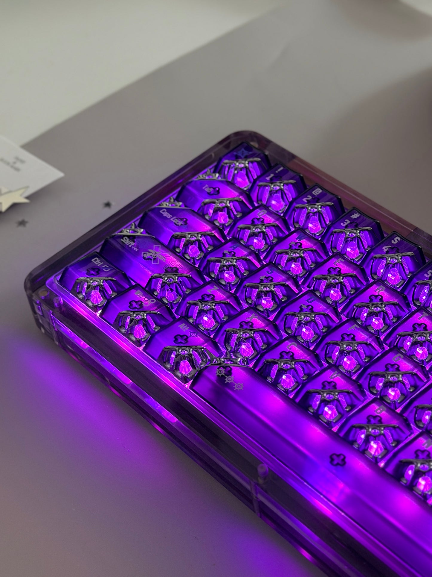 Unboxing Clearance ONLY 1 KiiBOOM Phantom 68 Black Crystal Gasket-Mounted Mechanical Keyboard & QUANTUM HONEYCOMB KEYCAPS