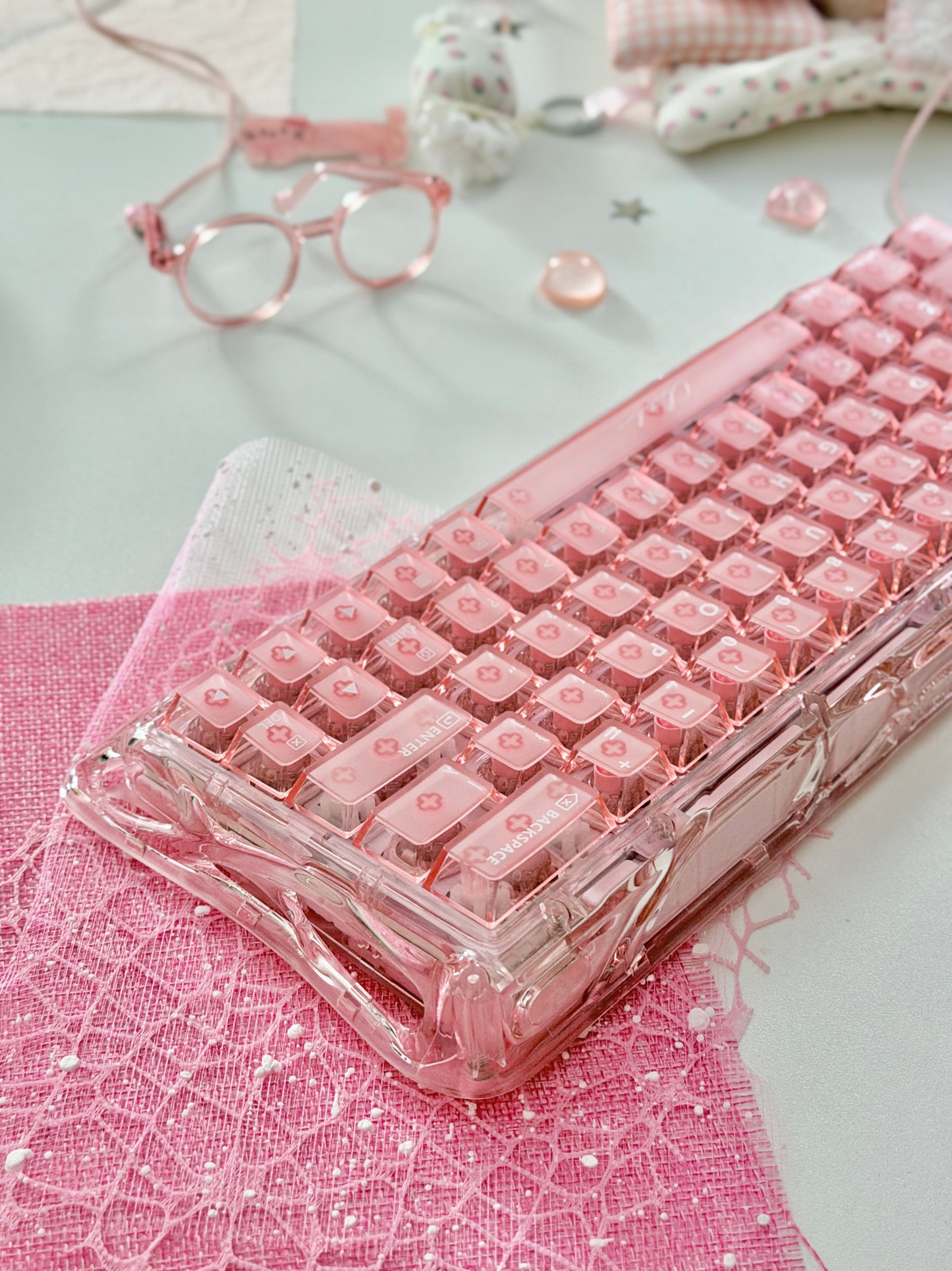 Unboxing Clearance ONLY 1 Instock GravaStar Mercury V60 Crystal Rose Magnetic Gaming Keyboard
