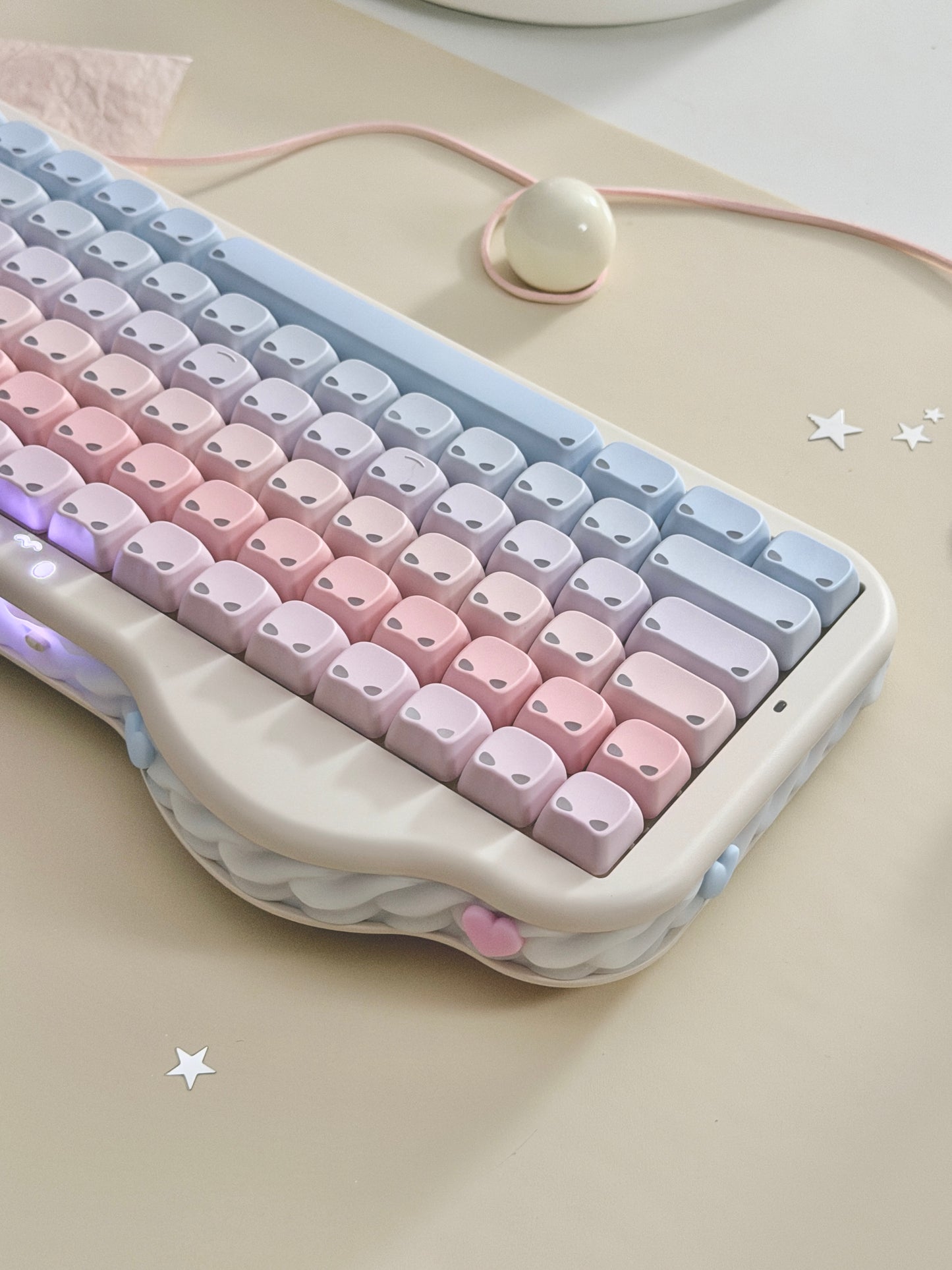 Unboxing Clearance ONLY 1 Instock YUNZII C75 Cake Meow Wireless Mechanical Keyboard ➕ XVX Lumicat MAO Keycap Set