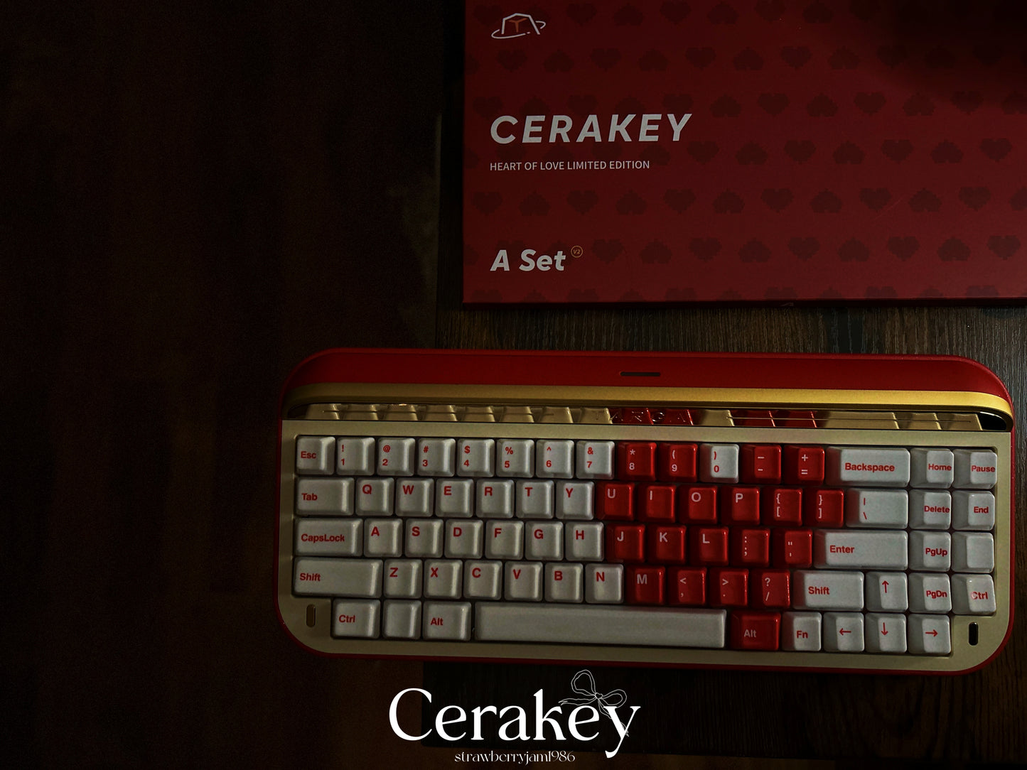 ONLY 1 INSTOCK Prebuilt Aluminum Customized Mechanical Keyboard Red Targa65 Cerakey Valentine Heart Set