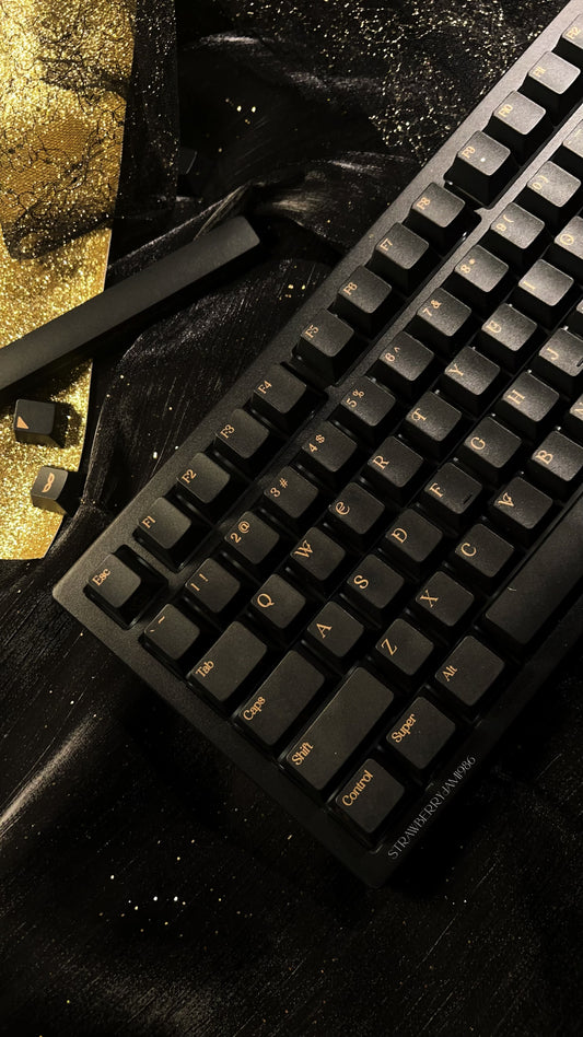 129 Shakespeare Drama Themed Black Gold Keycaps