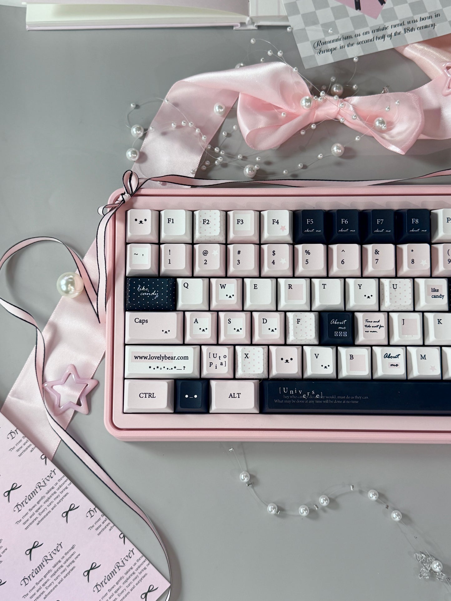 ONLY 1 INSTOCK Prebuilt Aluminum Custom Mechanical Keyboard PERCENTSTUDIO VOLT2.0 Pale Pink Set + VOLT PLUS PAD