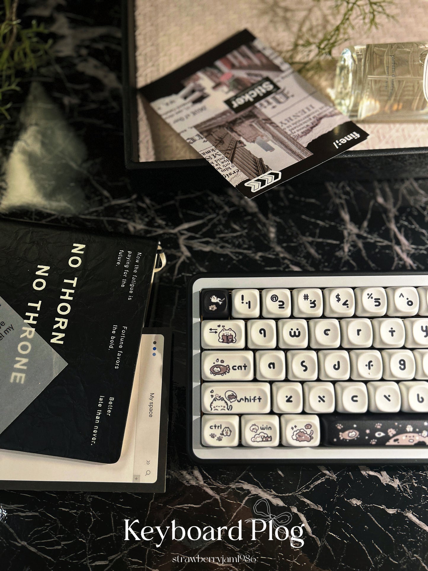 ONLY 1 INSTOCK Prebuilt Aluminum Customized Mechanical Keyboard BUFF65 BLACK White Creamy Thocky Set（not including number pad）