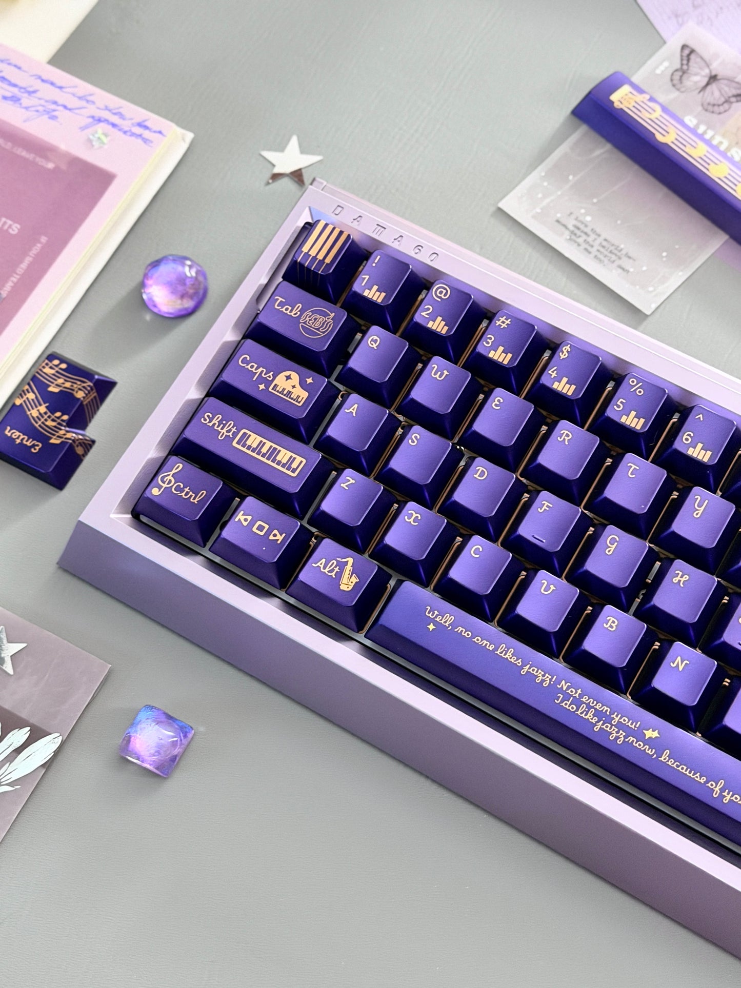 ONLY 1 Instock Prebuilt Aluminum Customized Mechanical Keyboard DAMA60 Anodized Purple Set