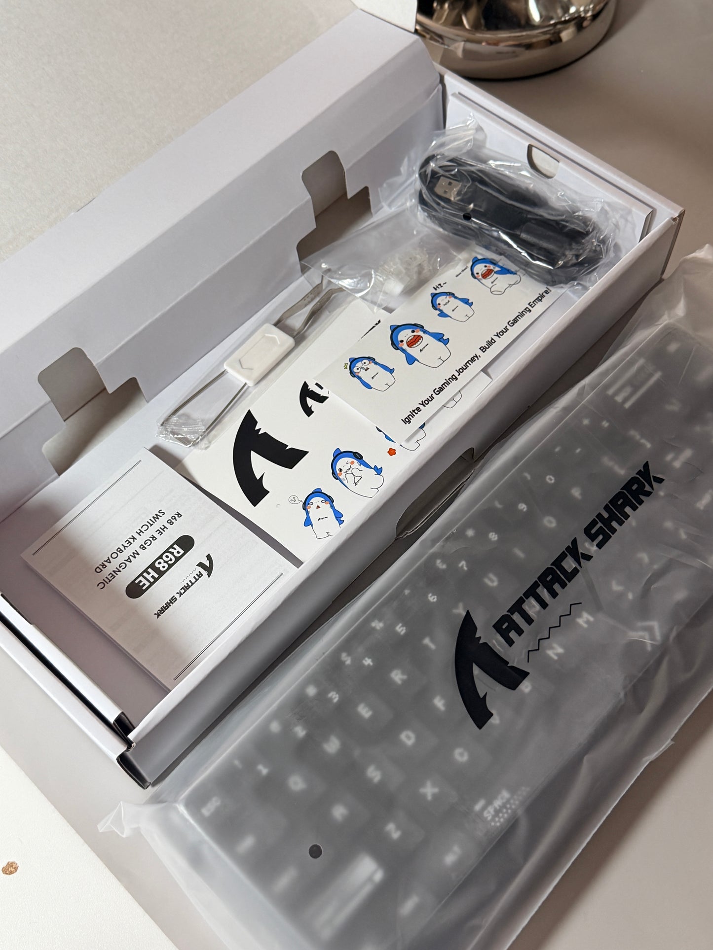 Unboxing Clearance ONLY 1 Instock ATTACK SHARK R68 HE Carbon Fiber Rapid Trigger Gaming Keyboard Magnetic Switch