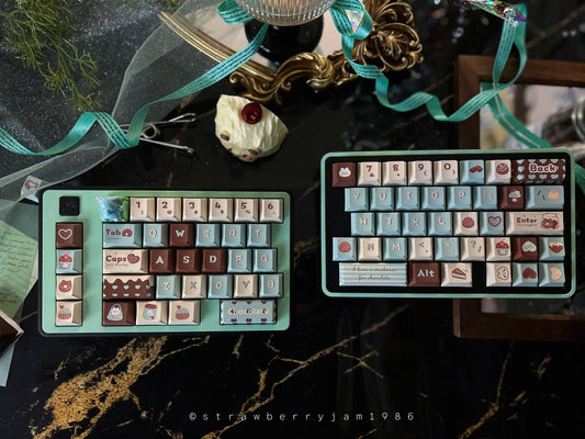 ONLY 1 INSTOCK Prebuilt Aluminum Customized Mechanical Keyboard Blockboy Split65 Mint Black Ergonomic Set