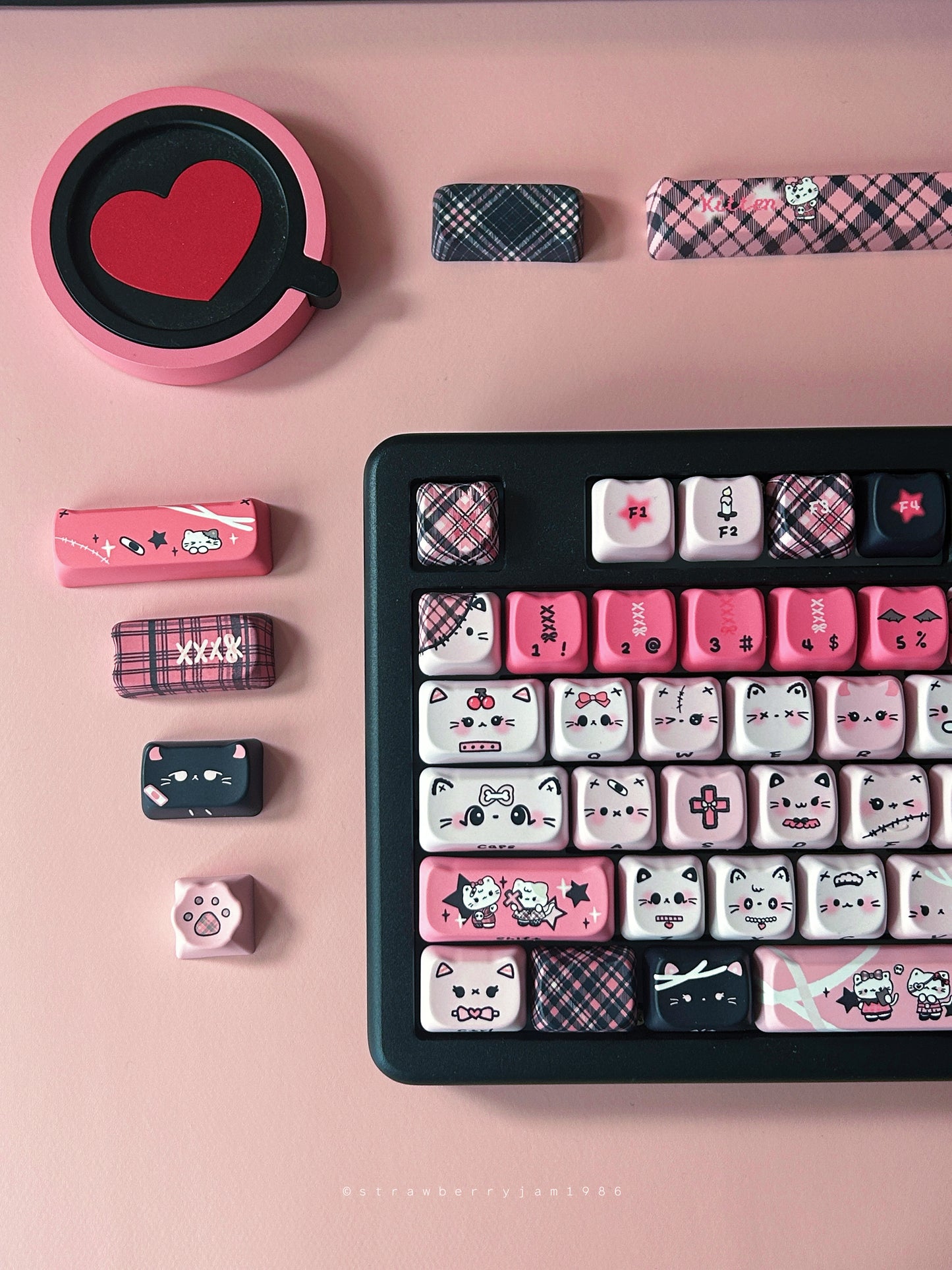 Sample For Sale ONLY 1 Instock EPOMAKER Galaxy70 Wireless Gaming Keyboard ➕ KiiBOOM Cybrix 16 Numpad➕ Cat Keycaps