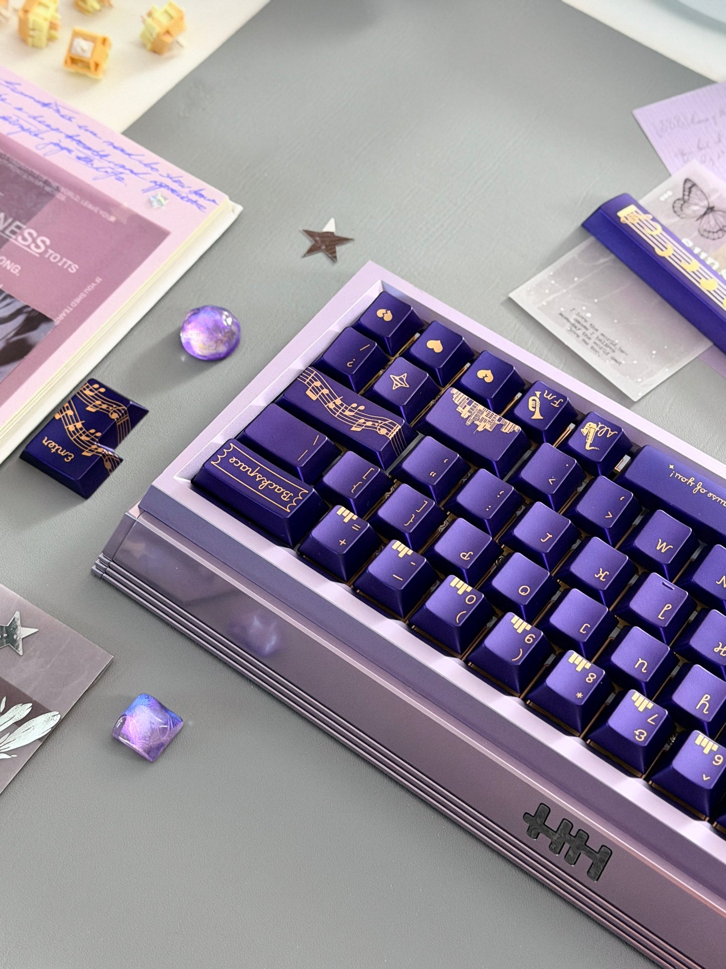 ONLY 1 Instock Prebuilt Aluminum Customized Mechanical Keyboard DAMA60 Anodized Purple Set