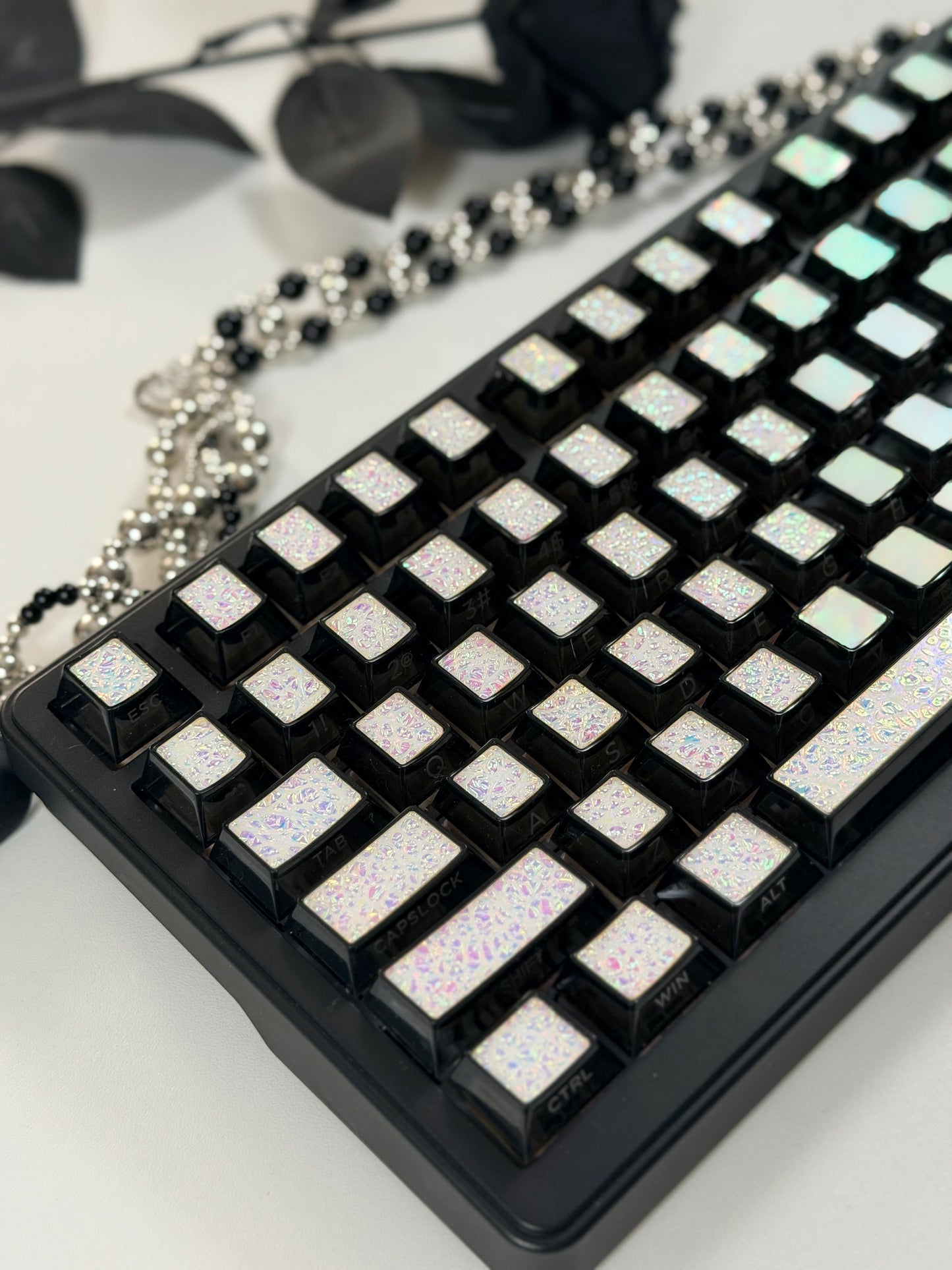 Unboxing Clearance ONLY 1 Instock Prebuilt Aluminum Custom Mechanical Keyboard Feker K75(Vter K75)Black Set ➕ Coated Lacquer White-Mixed Keycaps