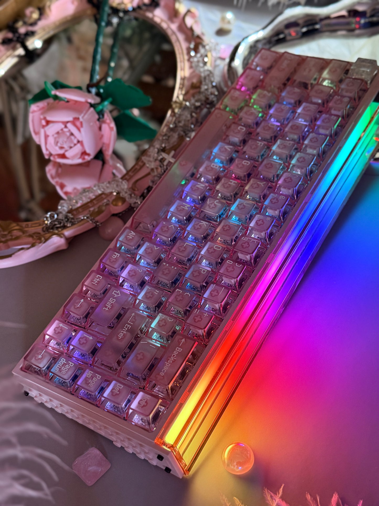 Unboxing Clearance MELGEEK MADE68 ULTRA MAGNETIC SWITCH+ PINK GAMING KEYBOARD