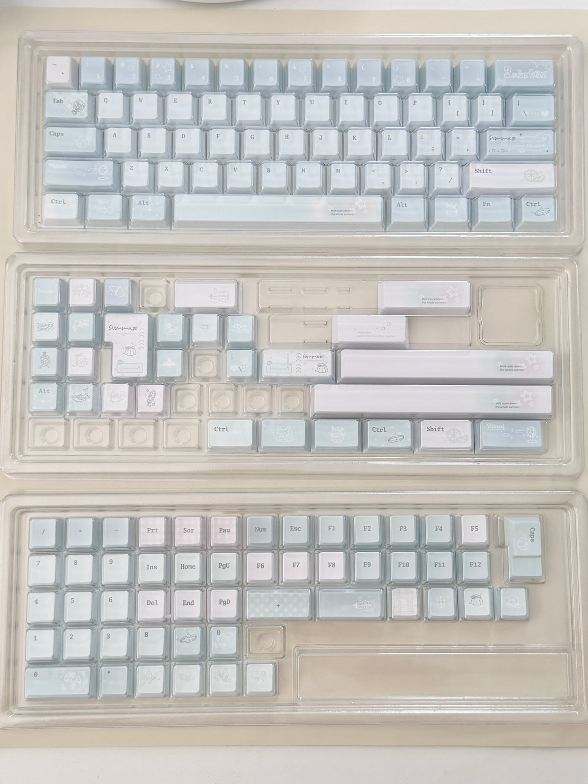 #0305 Ice Mint Jelly Keycaps | Pastel Blue Mint Mechanical Keyboard Keycaps
