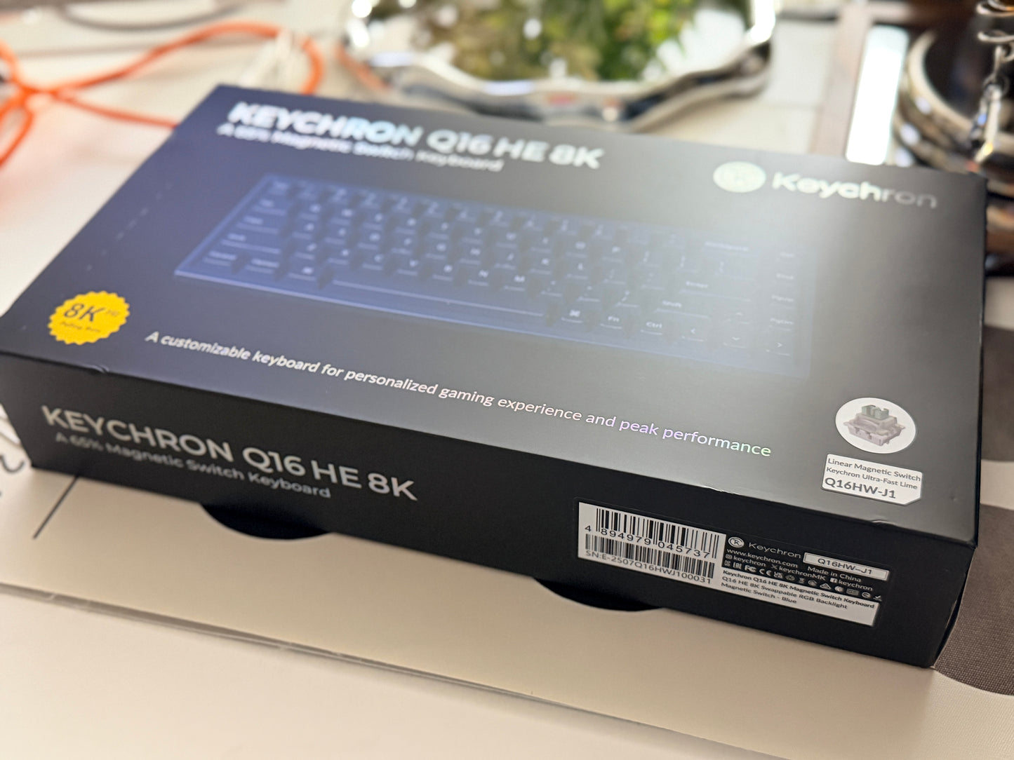 Unboxing Sample For Sales ONLY 1 Instock Keychron Q16 HE 8K Dark Navy Wired Fully Ceramic Keyboard Magnetic Switch For Gaming