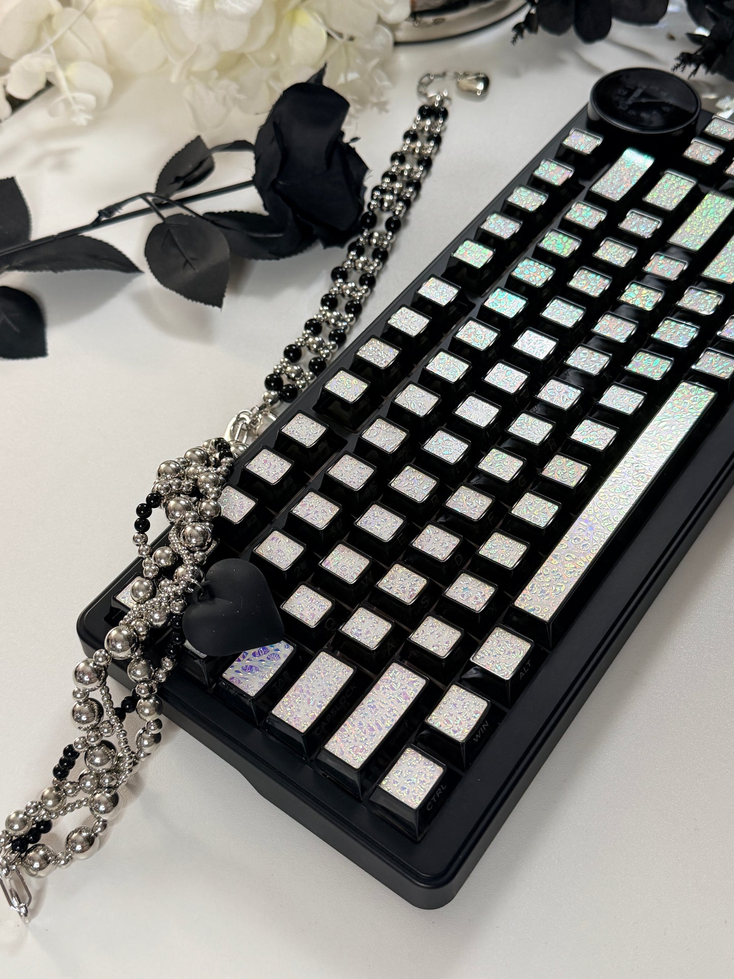 Unboxing Clearance ONLY 1 Instock Prebuilt Aluminum Custom Mechanical Keyboard Feker K75(Vter K75)Black Set ➕ Coated Lacquer White-Mixed Keycaps