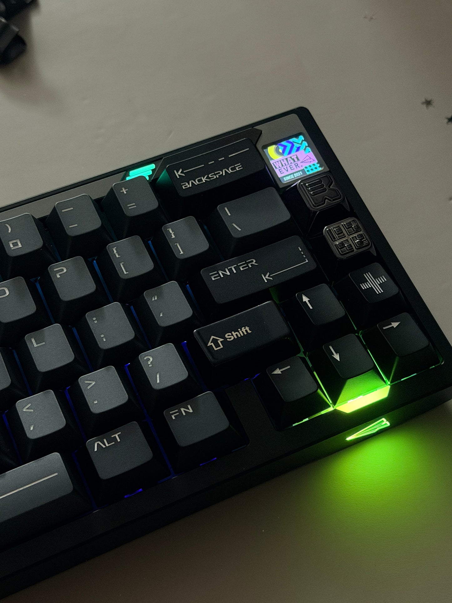 ONLY 1 Prebuilt Aluminum Custom Mechanical Keyboard Wuque Paper65 PRISM BLACK ➕ MCAPS Metal Keycap