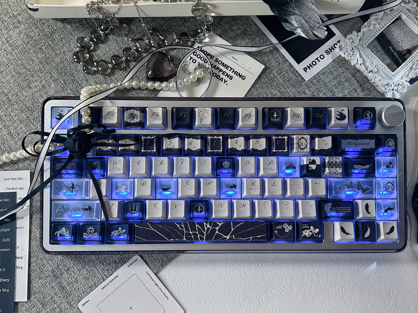 #0229 Dance of Ashes Black White Grey Keycap Designed By Miller