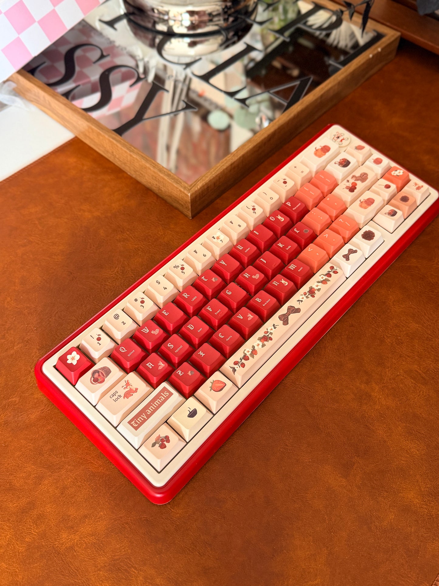 Unboxing Clearance UR65 Cute Red Mechanical Customized Keyboard (Tri-mode Gasket Hot-Swappable RGB