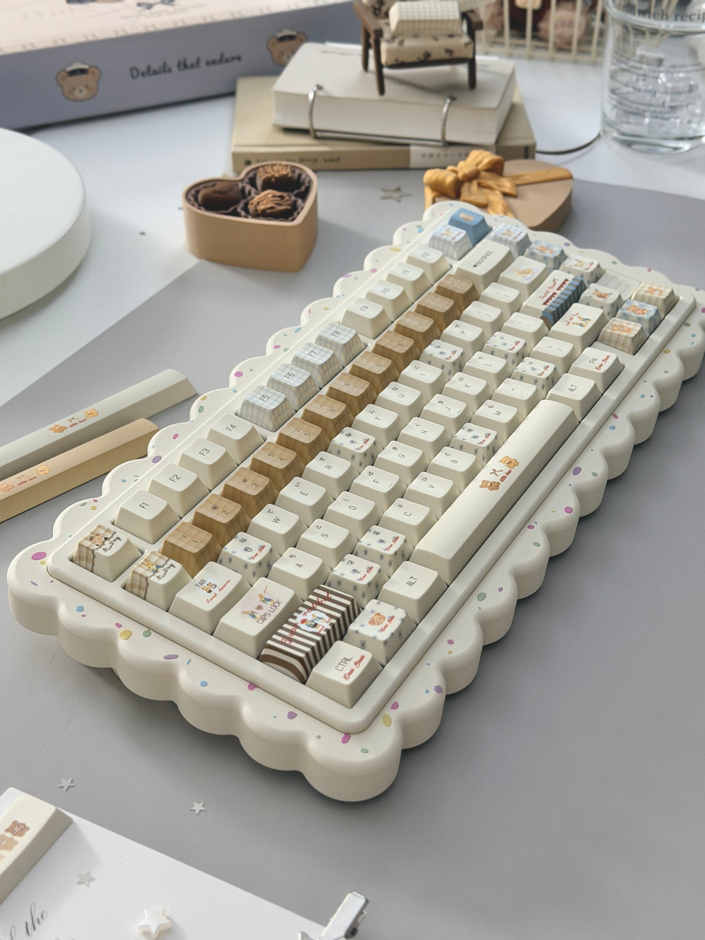 ONLY 1 Instock Prebuilt Aluminum Customized Mechanical Keyboard Cookies75 Cream Sugar Set