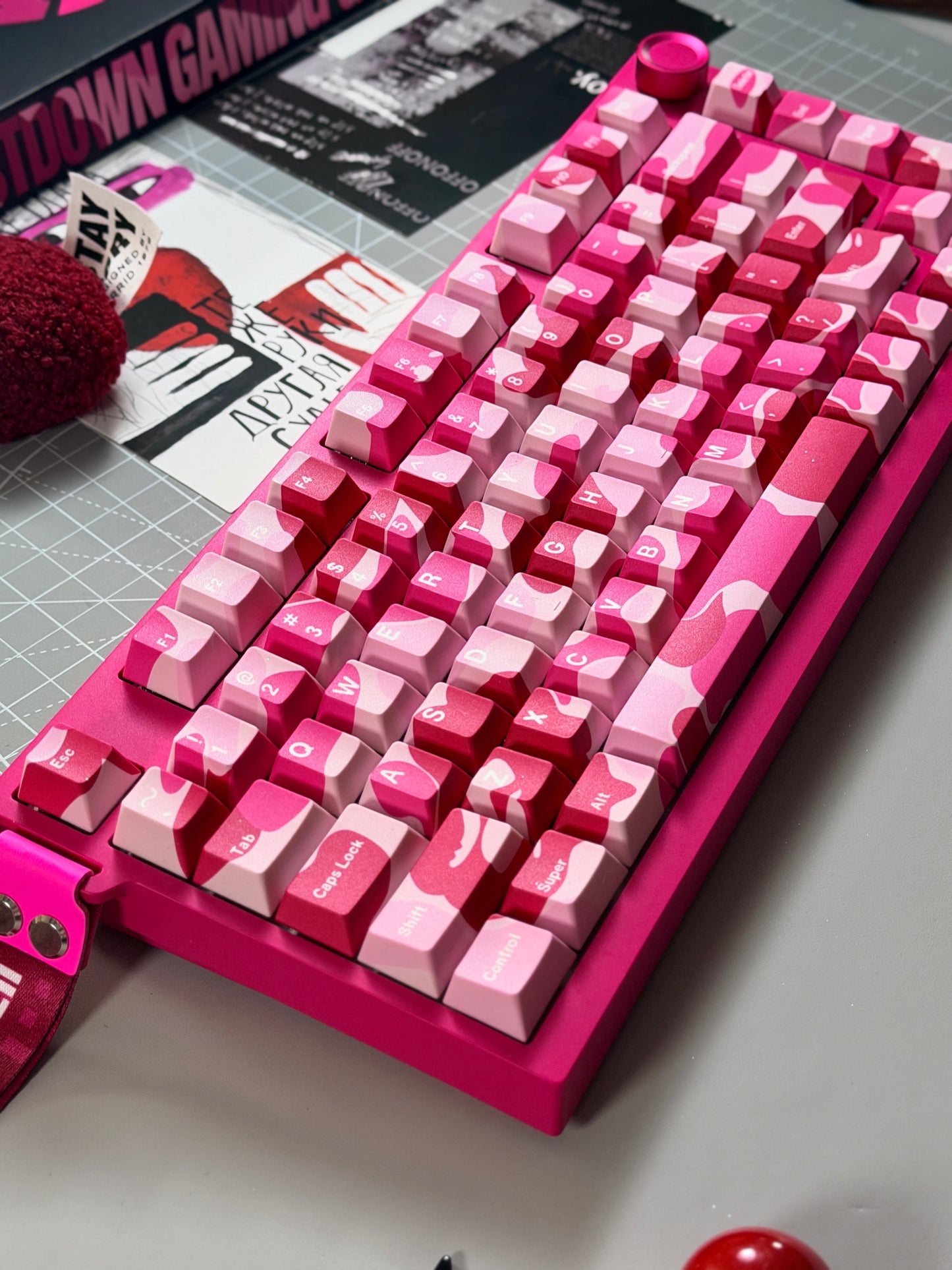 Unboxing Clearance ONLY 1 Instock YUNZII RT75 PRO Magnetic Switch Wireless Gaming Keyboard + Pink Camo Keycaps