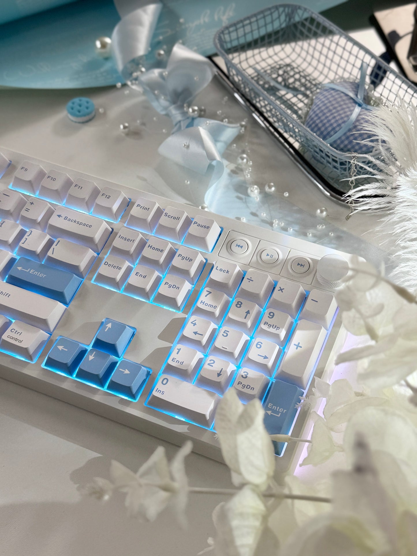 Unboxing For SALEs Mechlands Vibe108 Silent Switch Mechanical Keyboard White Blue