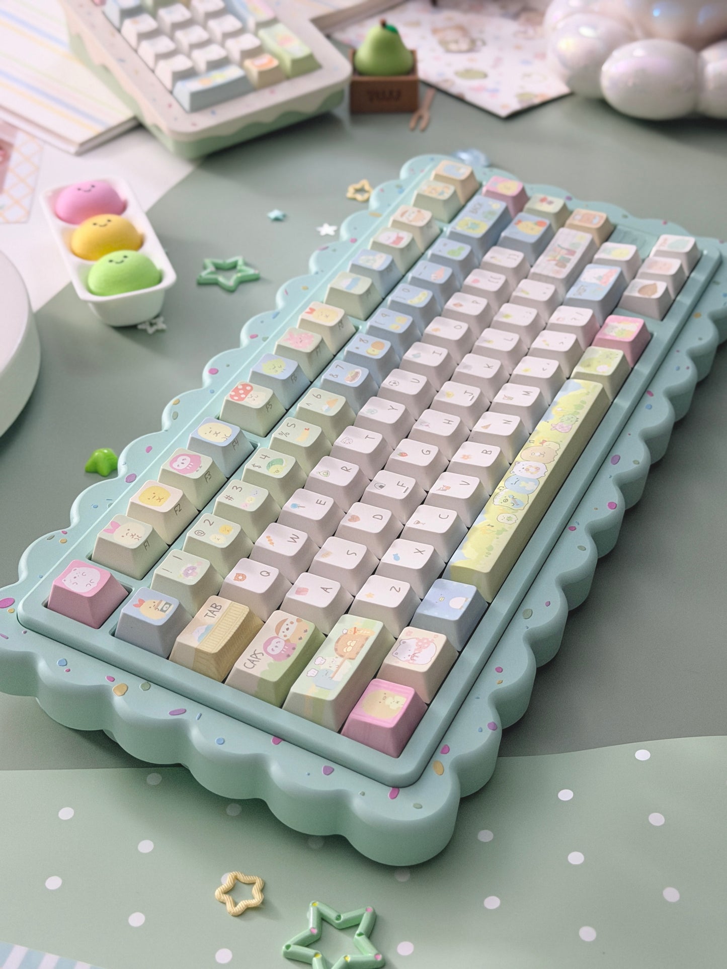 #0281 Sumikko Gurashi Cute Little Creature Pale Yellow-green Keycap Cherry Profile
