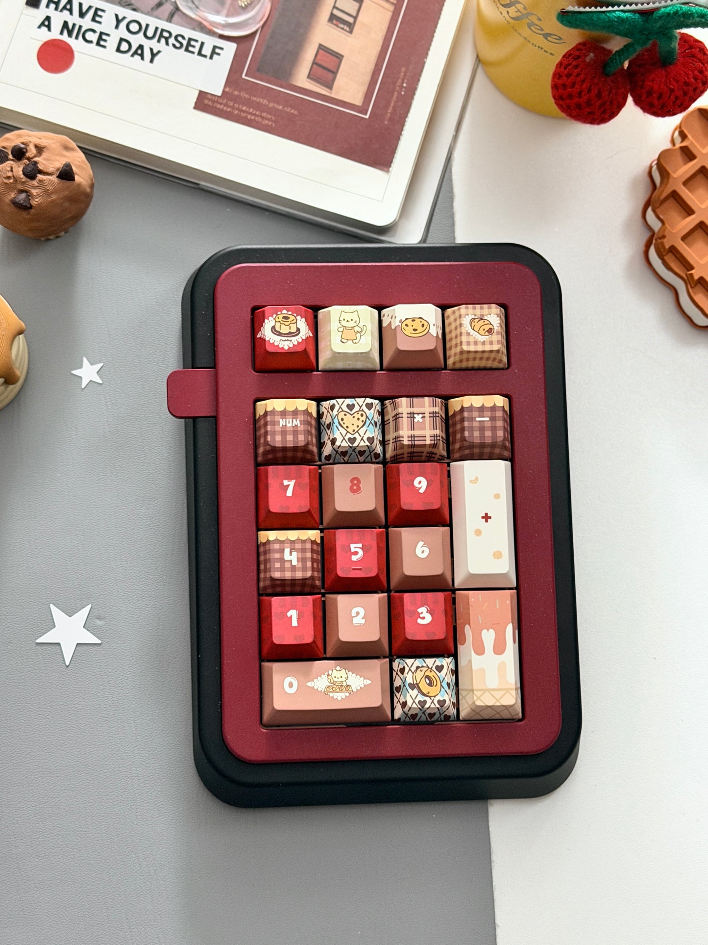 ONLY 1 Instock Olleh65 Prebuilt Aluminum Custom Mechanical Keyboard Red Set ➕ Soap Number Pad