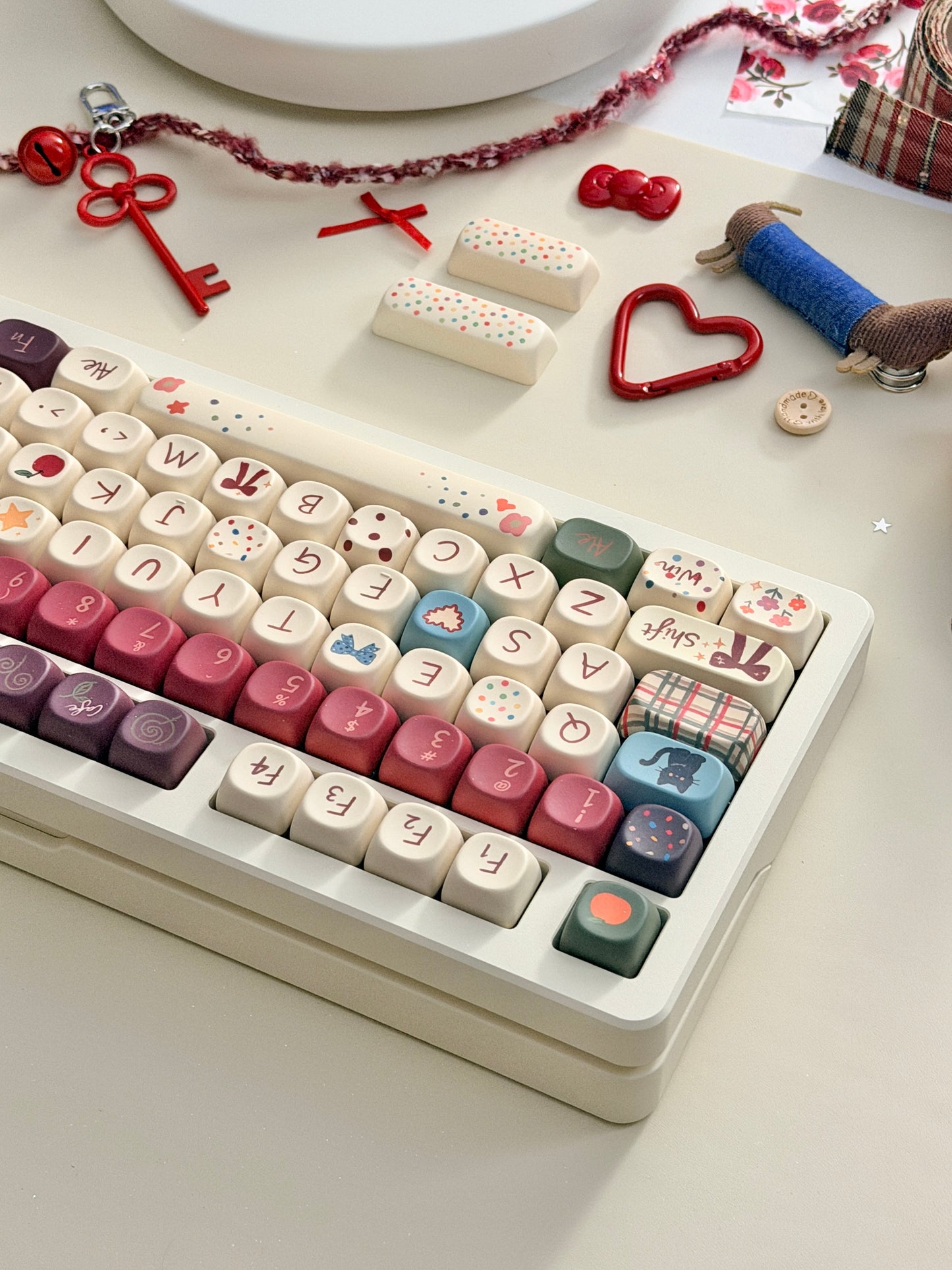 ONLY 1 Instock Prebuilt Aluminum Custom Mechanical Keyboard Buff75 R2 Cream Set