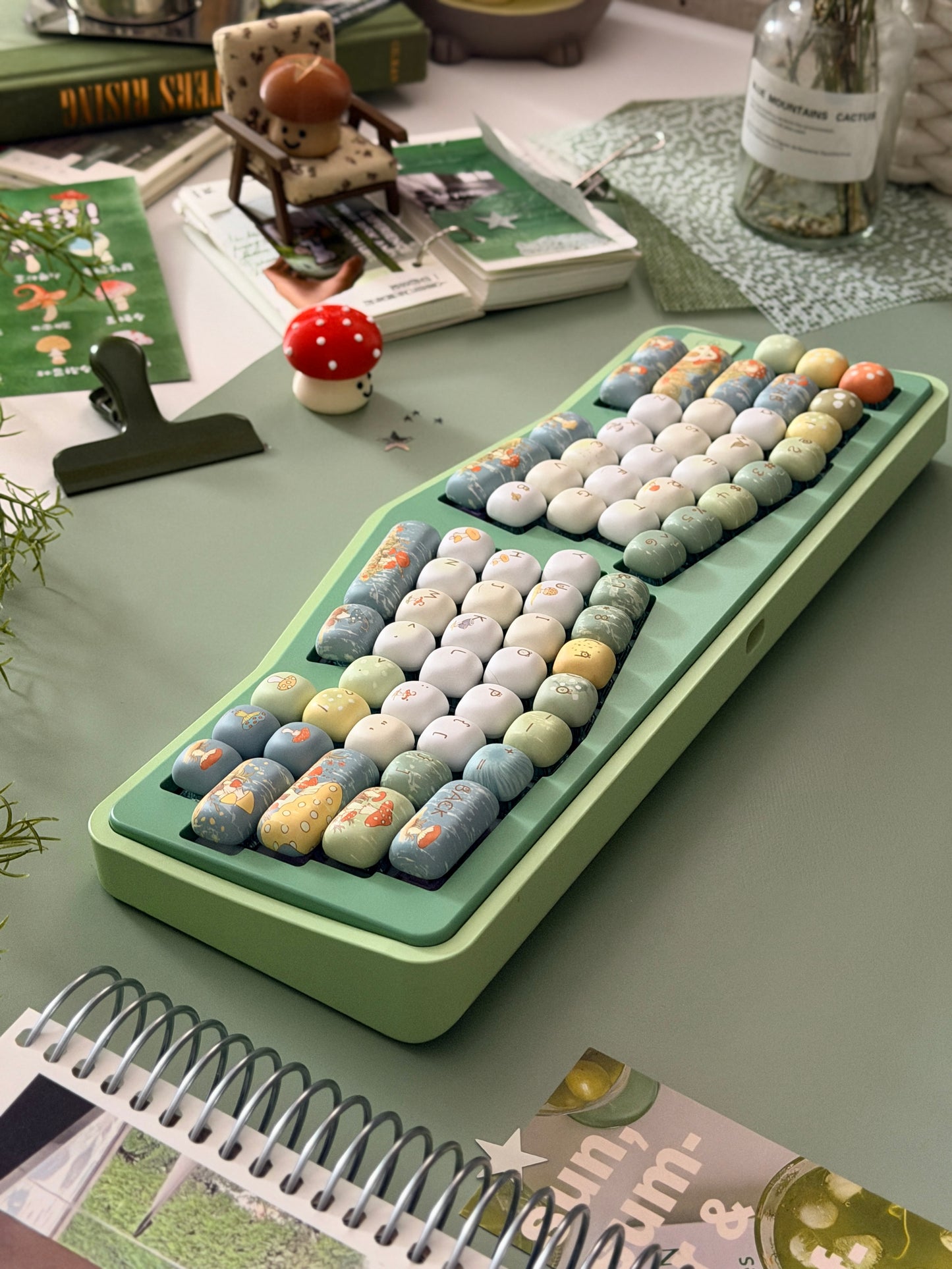 ONLY 1 Instock Prebuilt Aluminum Custom Mechanical Keyboard Green Vlice Ergonomic Set