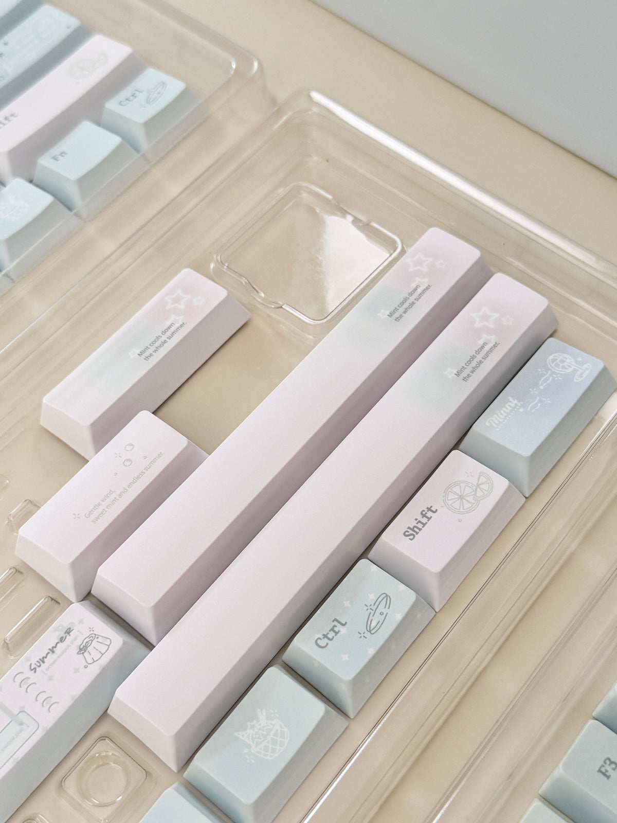 #0305 Ice Mint Jelly Keycaps | Pastel Blue Mint Mechanical Keyboard Keycaps