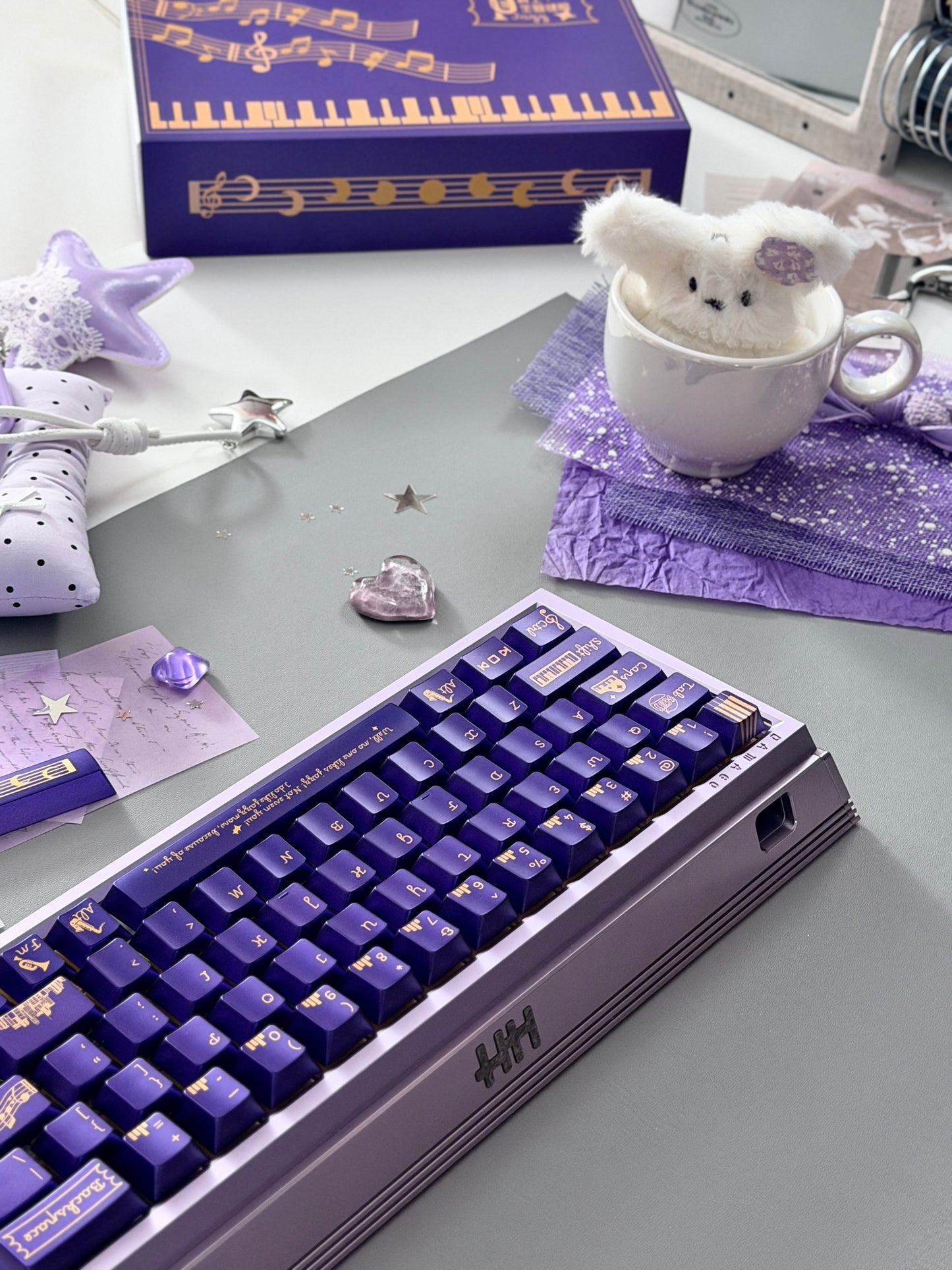 ONLY 1 Instock Prebuilt Aluminum Customized Mechanical Keyboard DAMA60 Anodized Purple Set