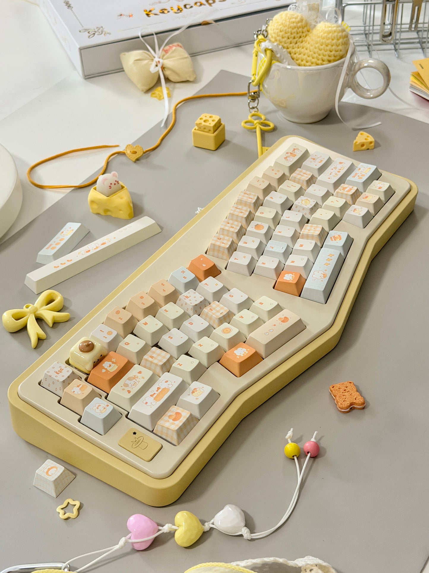 #0302 Orange Summer Dango Keycap Set | Cute Japanese-Inspired Pastel Food Keycaps