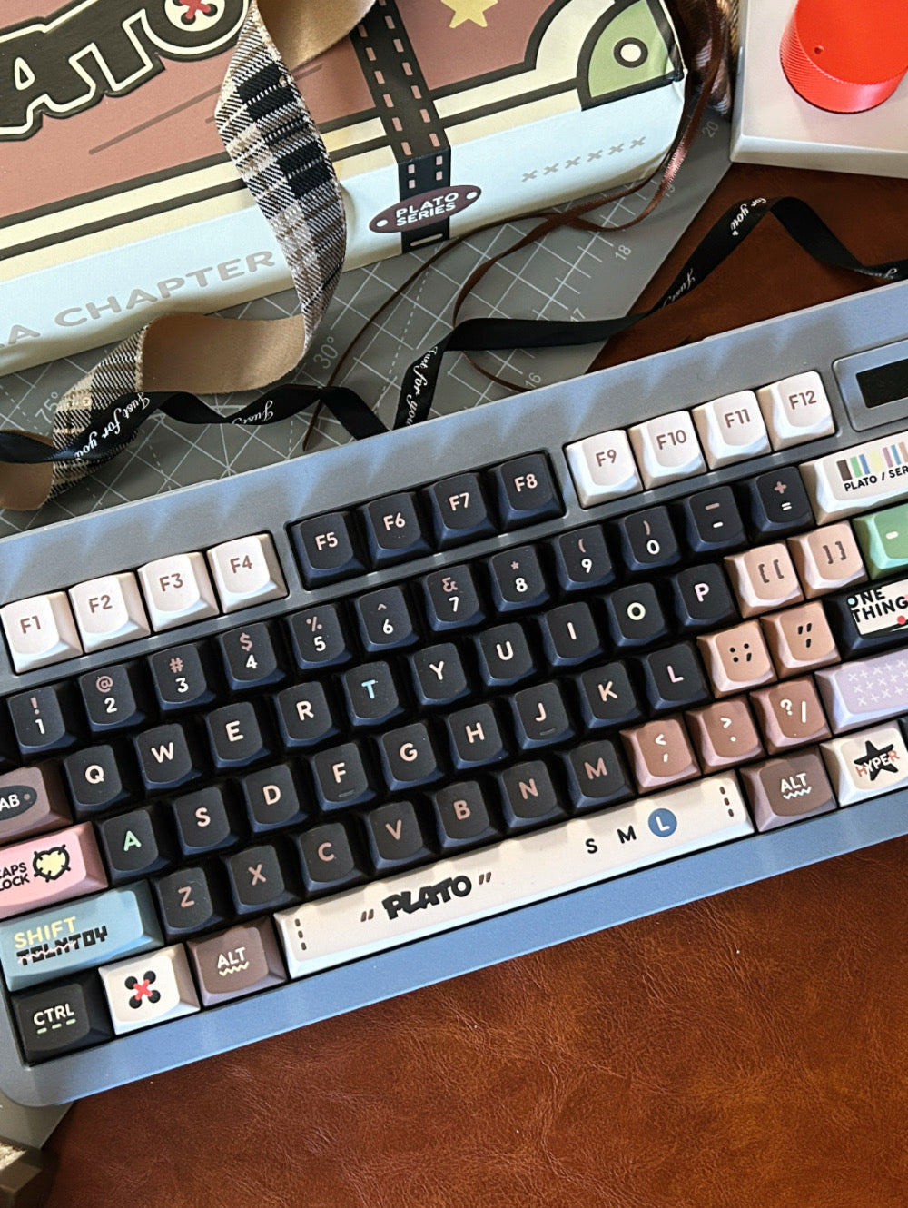 ONLY 1 Instock Prebuilt Aluminum Customized Mechanical Keyboard Matrix Meta75 Istanbul Dirty Blue Set （With Switch & Keycaps）
