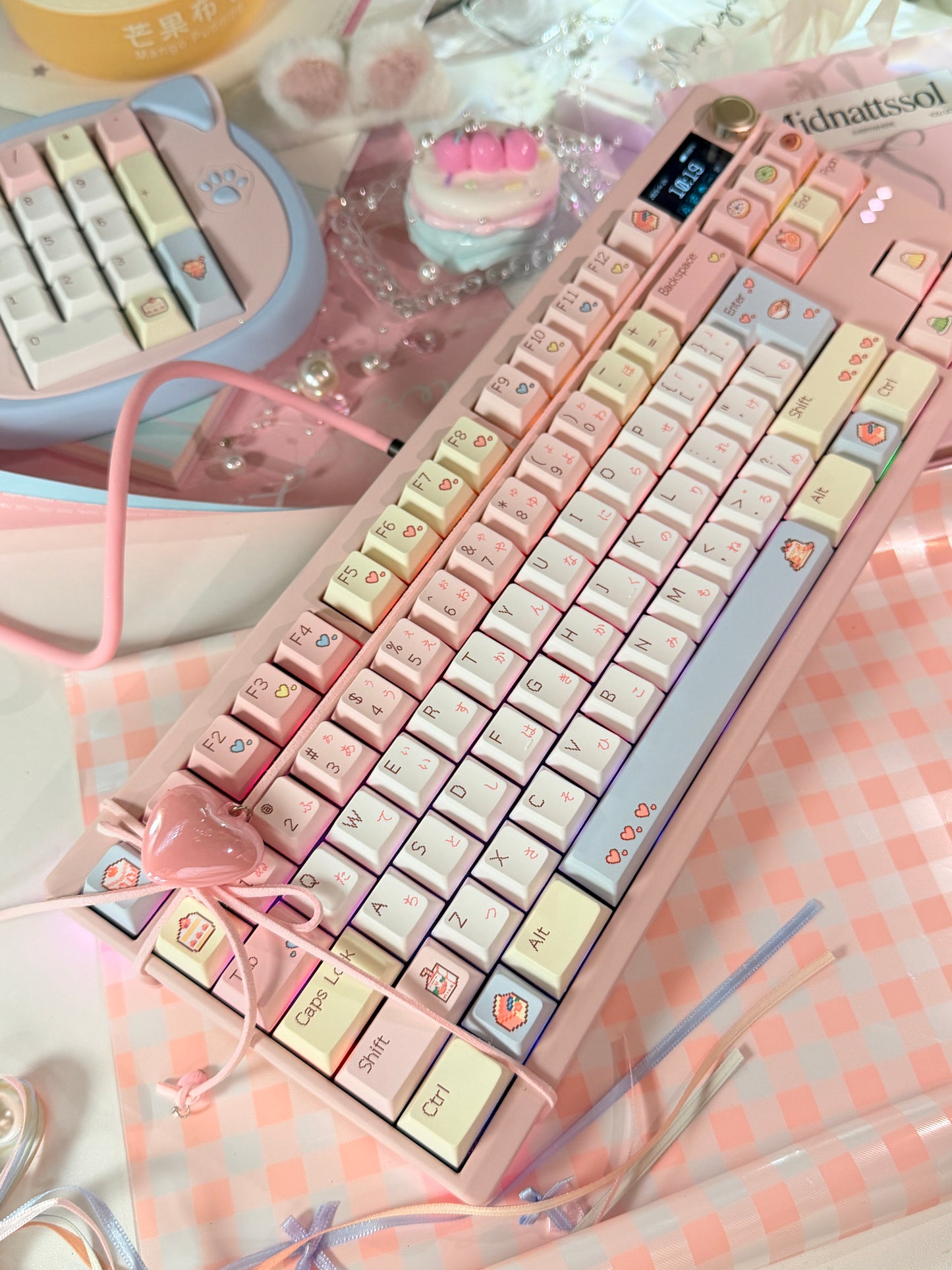 #0233 Pixel Cake Pastel Pink Keycap Set（not including keyboard）