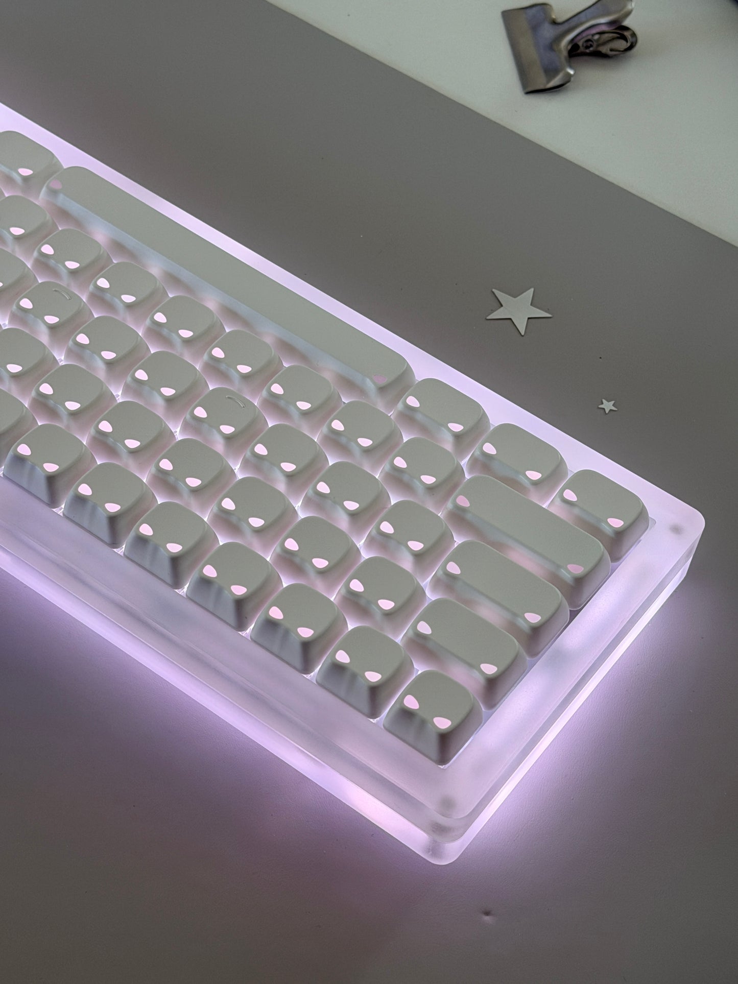 ONLY 1 Instock Prebuilt Matt acrylic Custom Mechanical Keyboard SET with RGB Backlit