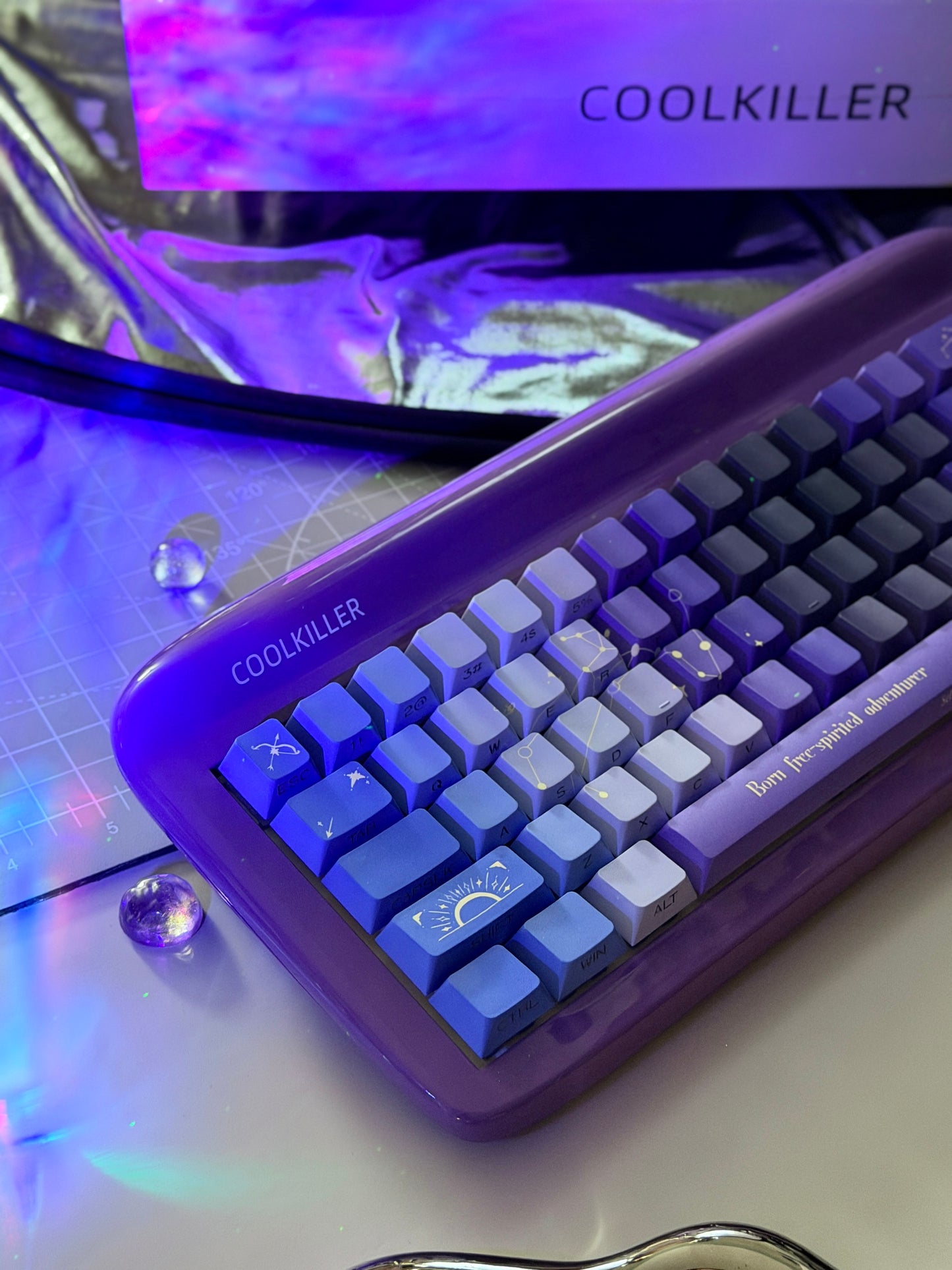 #0274 Sagittarius Purple Black Keycap Cherry Profile(Please Check Matching Keyboard Layout)