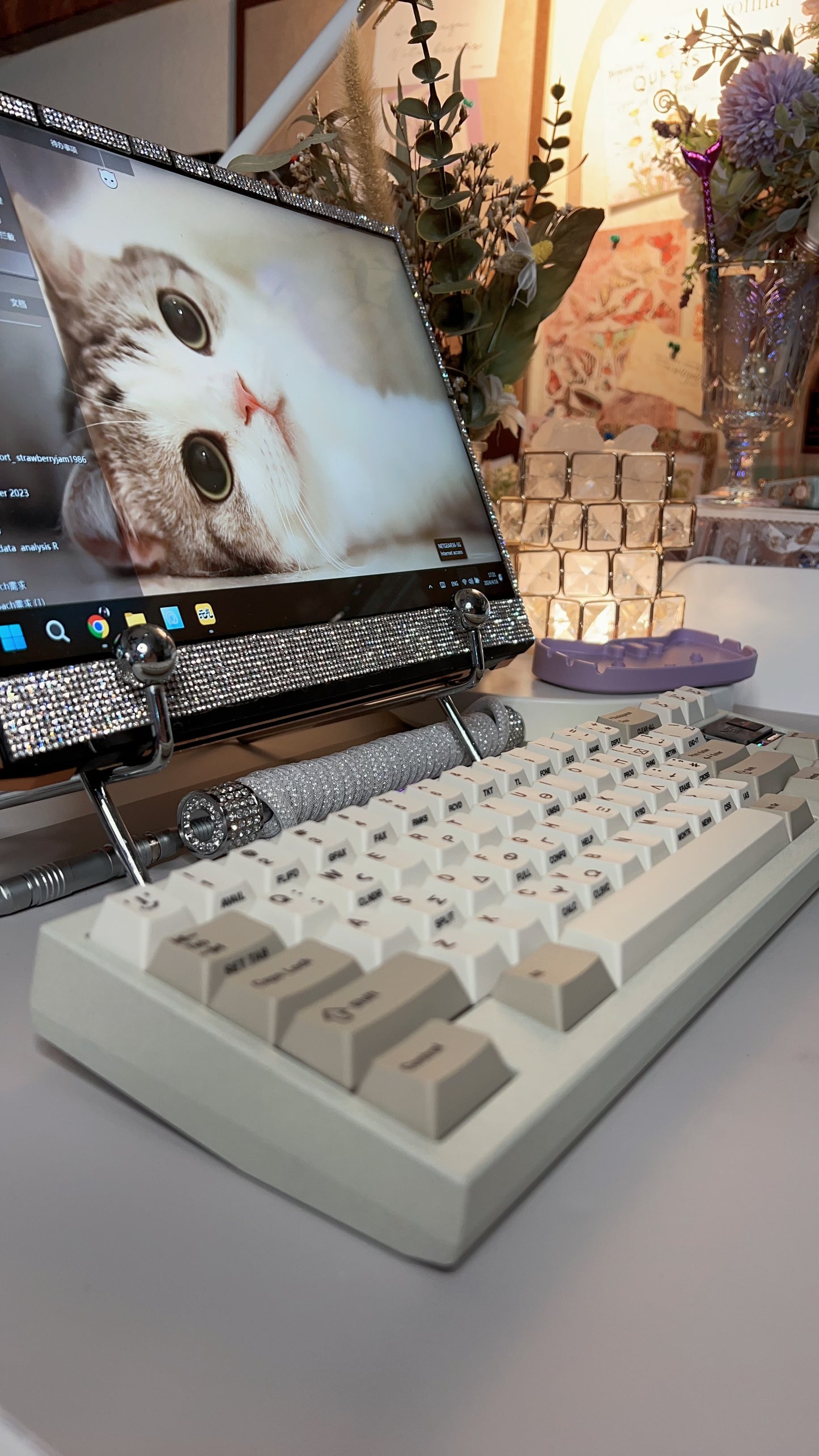 「Fully Assembled」Matrix Navi70 Beige Grey Retro Style Customized Keyboard