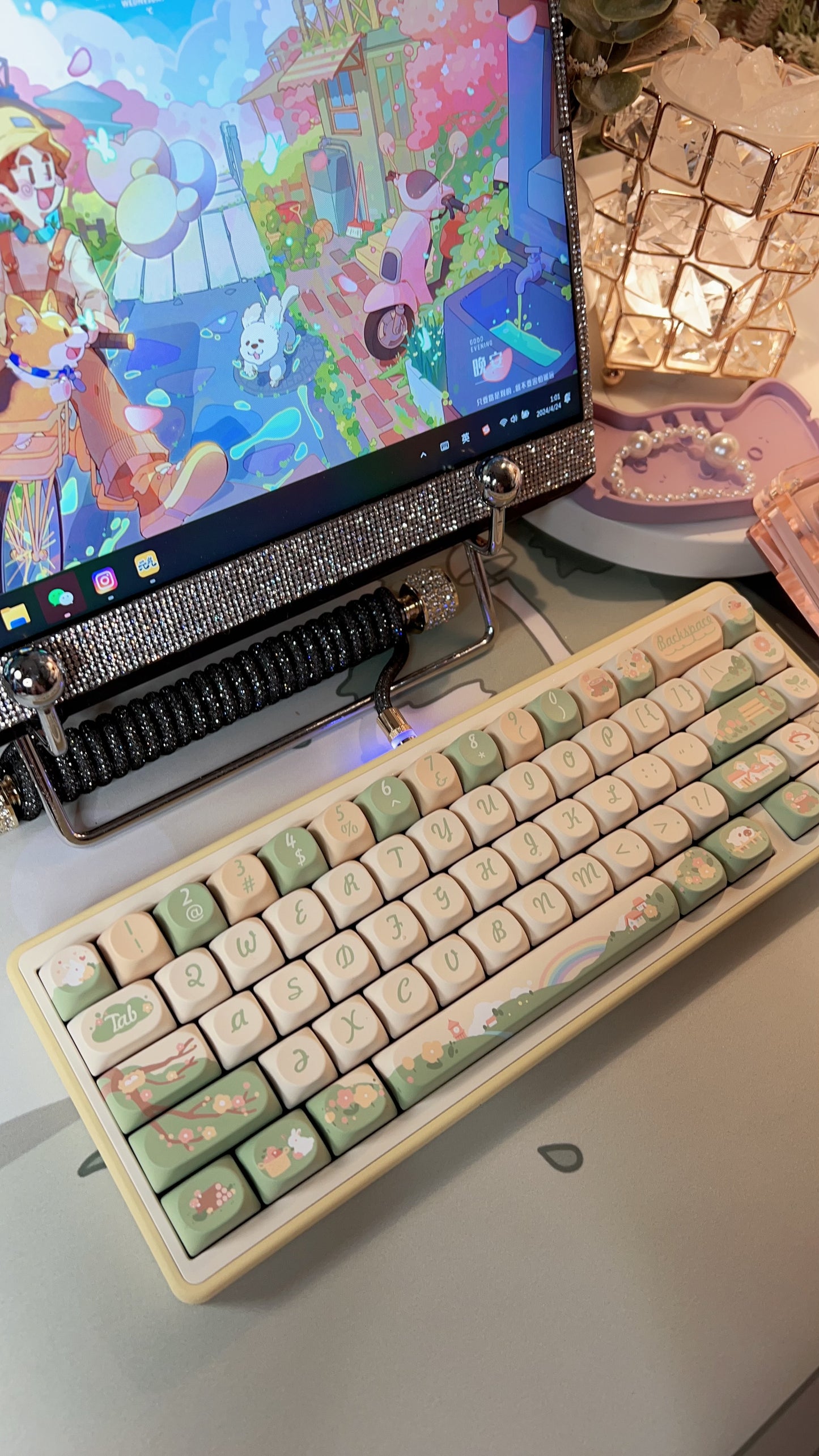 Pre-order Prebuild Story65 Creamy Pastel Yellow Beige Aluminum Mechanical Customized Keyboard