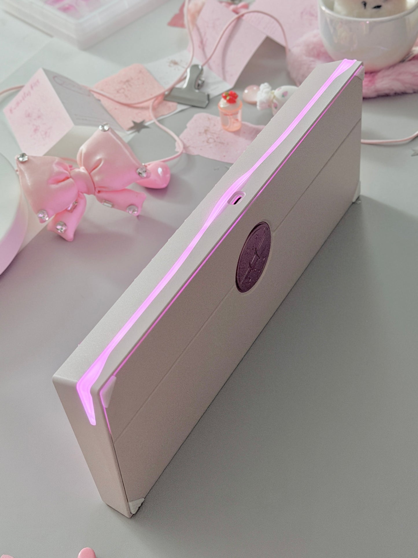 ONLY 1 Instock Prebuilt Aluminum Custom Mechanical Keyboard Meletrix ZOOM65V3 Pink Set