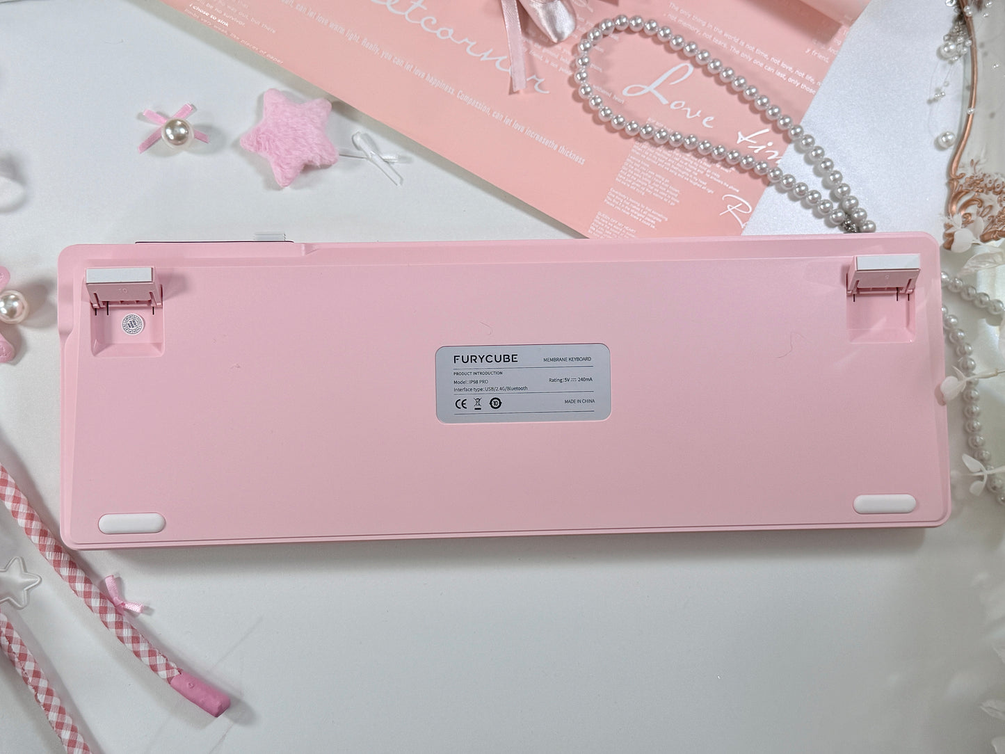 Unboxing For SALEs IP98 Wireless Gaming Keyboard - Wireless Keyboard with RGB Backlighting, IPX8 Water Resistance, and Side Printed PBT Translucent Keycaps, Suitable for Gaming or Work (Pink White)