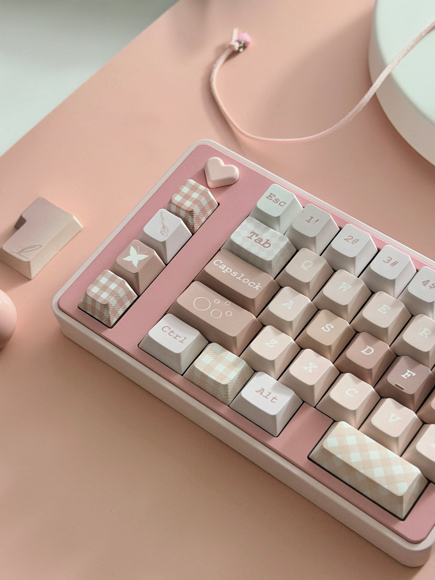PREORDER Prebuilt Pale Pink BLOCKBOY New Split65 Aluminum Custom Mechanical Keyboard（You Can Choose Other Keycap Set）