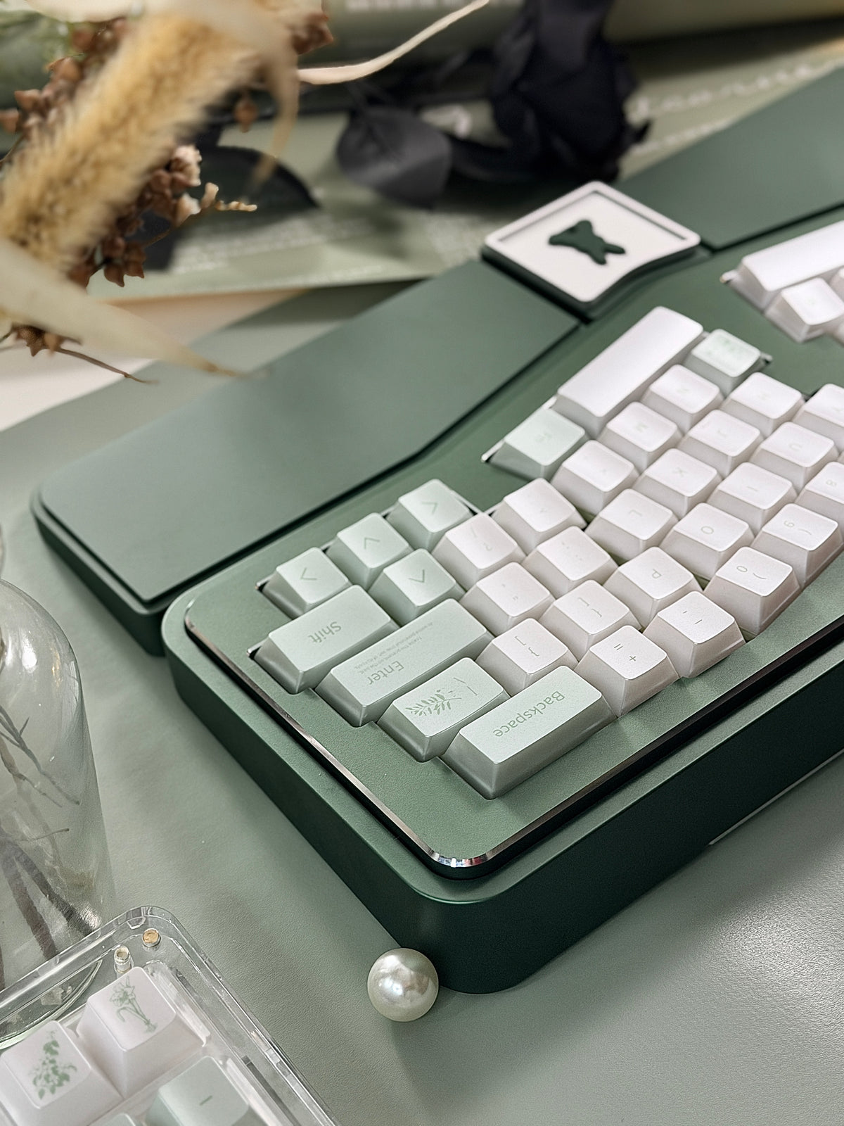 ONLY 1 Instock Prebuilt Aluminum Custom Mechanical Keyboard Vlice Anordized Green Set（free Keycaps & switches, not including number pad）