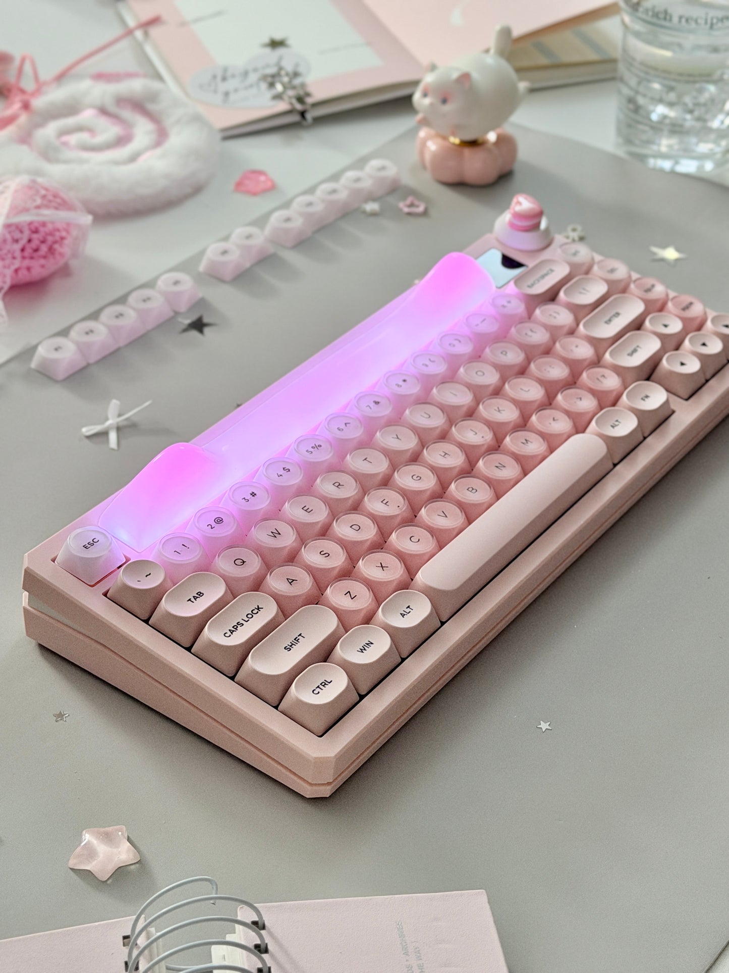 Unboxing Clearance ONLY 1 Instock WOMIER K80 MECHANICAL KEYBOARD With Cat Ear Light Box
