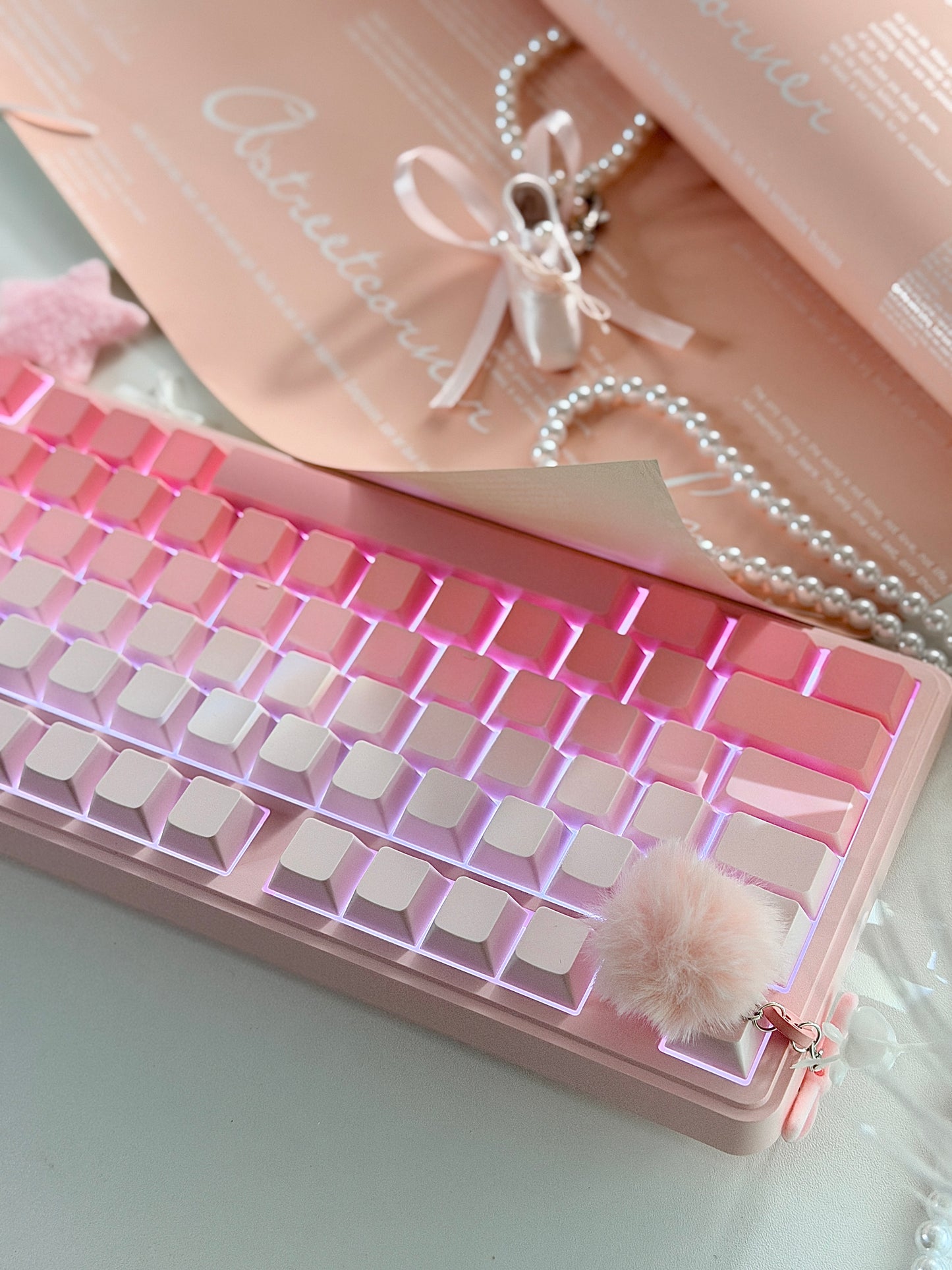 Unboxing For SALEs IP98 Wireless Gaming Keyboard - Wireless Keyboard with RGB Backlighting, IPX8 Water Resistance, and Side Printed PBT Translucent Keycaps, Suitable for Gaming or Work (Pink White)