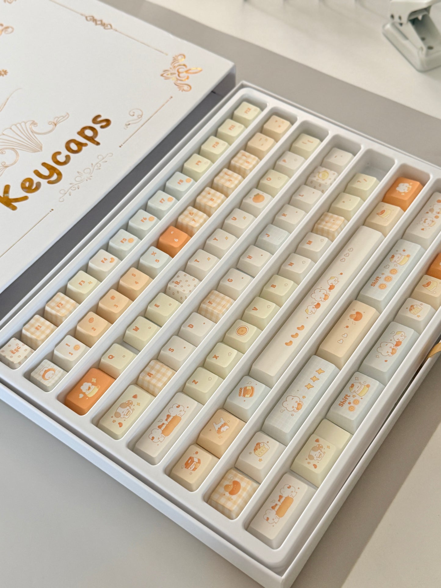 #0302 Orange Summer Dango Keycap Set | Cute Japanese-Inspired Pastel Food Keycaps