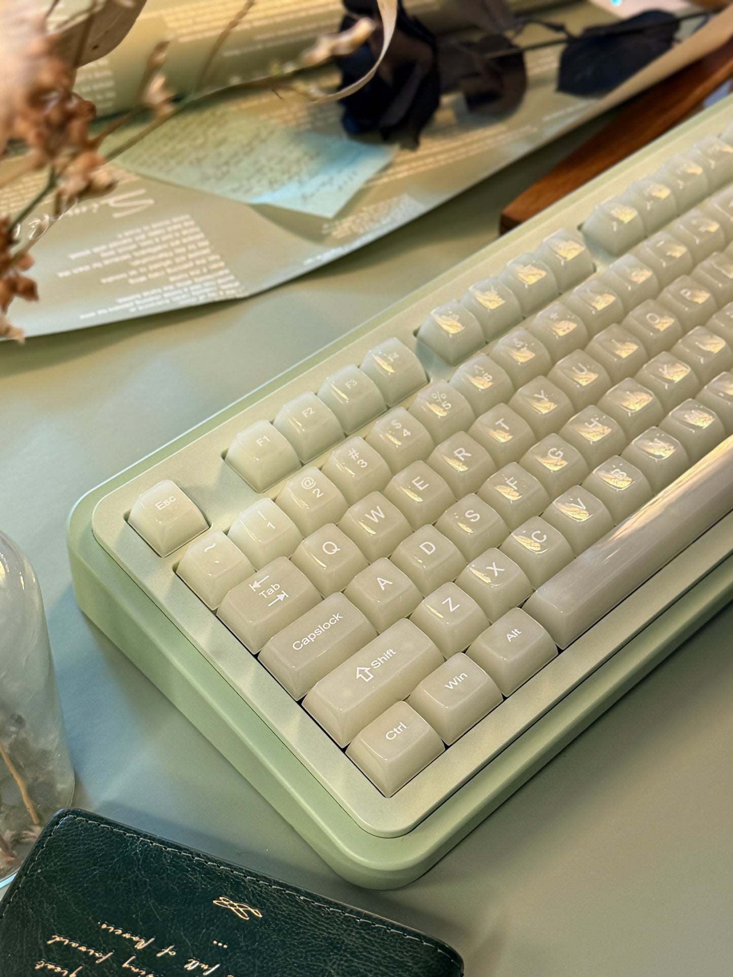 ONLY 1 Instock Prebuilt Aluminum Customized Mechanical Keyboard Rich98 Green Set