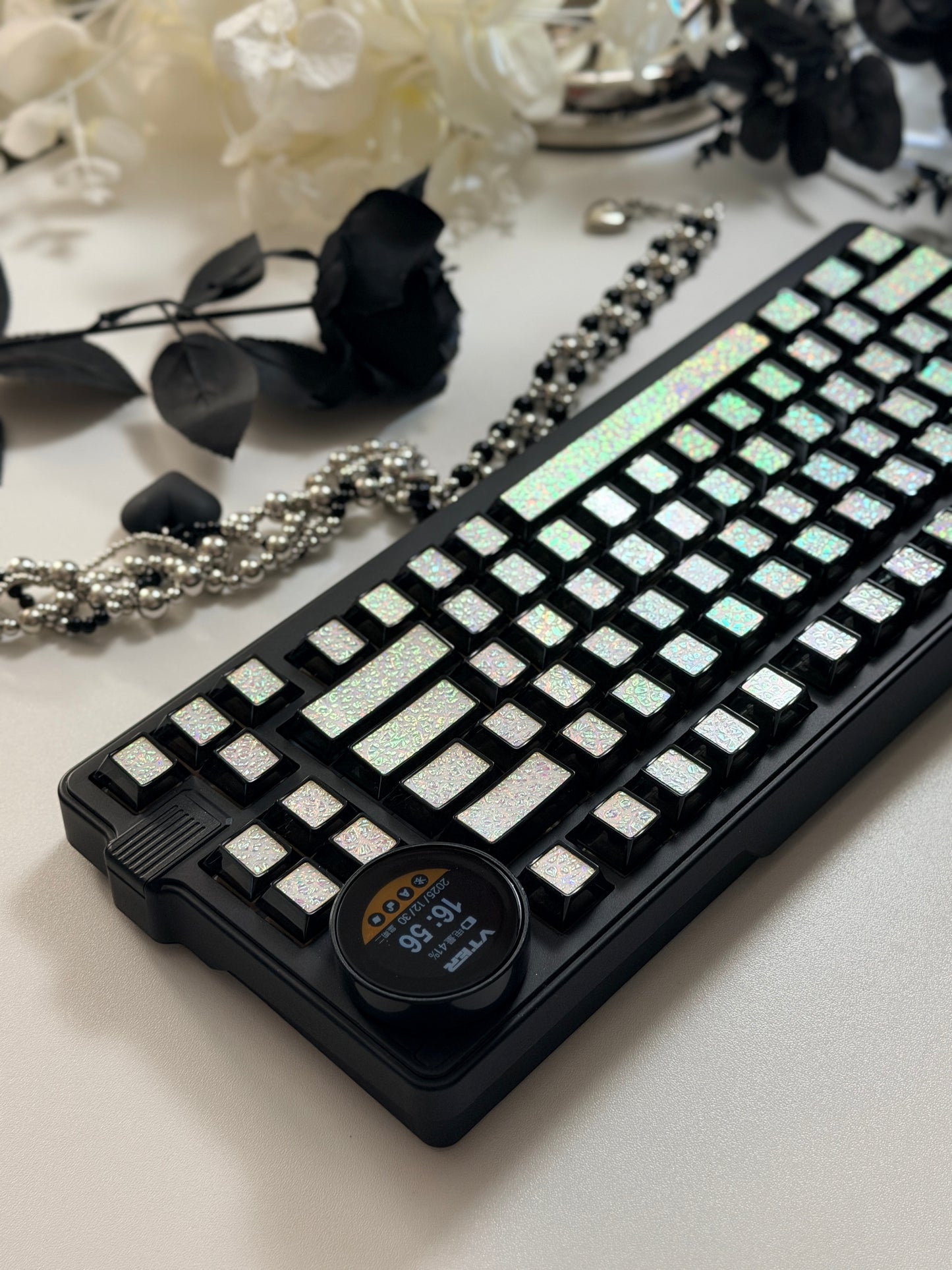 Unboxing Clearance ONLY 1 Instock Prebuilt Aluminum Custom Mechanical Keyboard Feker K75(Vter K75)Black Set ➕ Coated Lacquer White-Mixed Keycaps