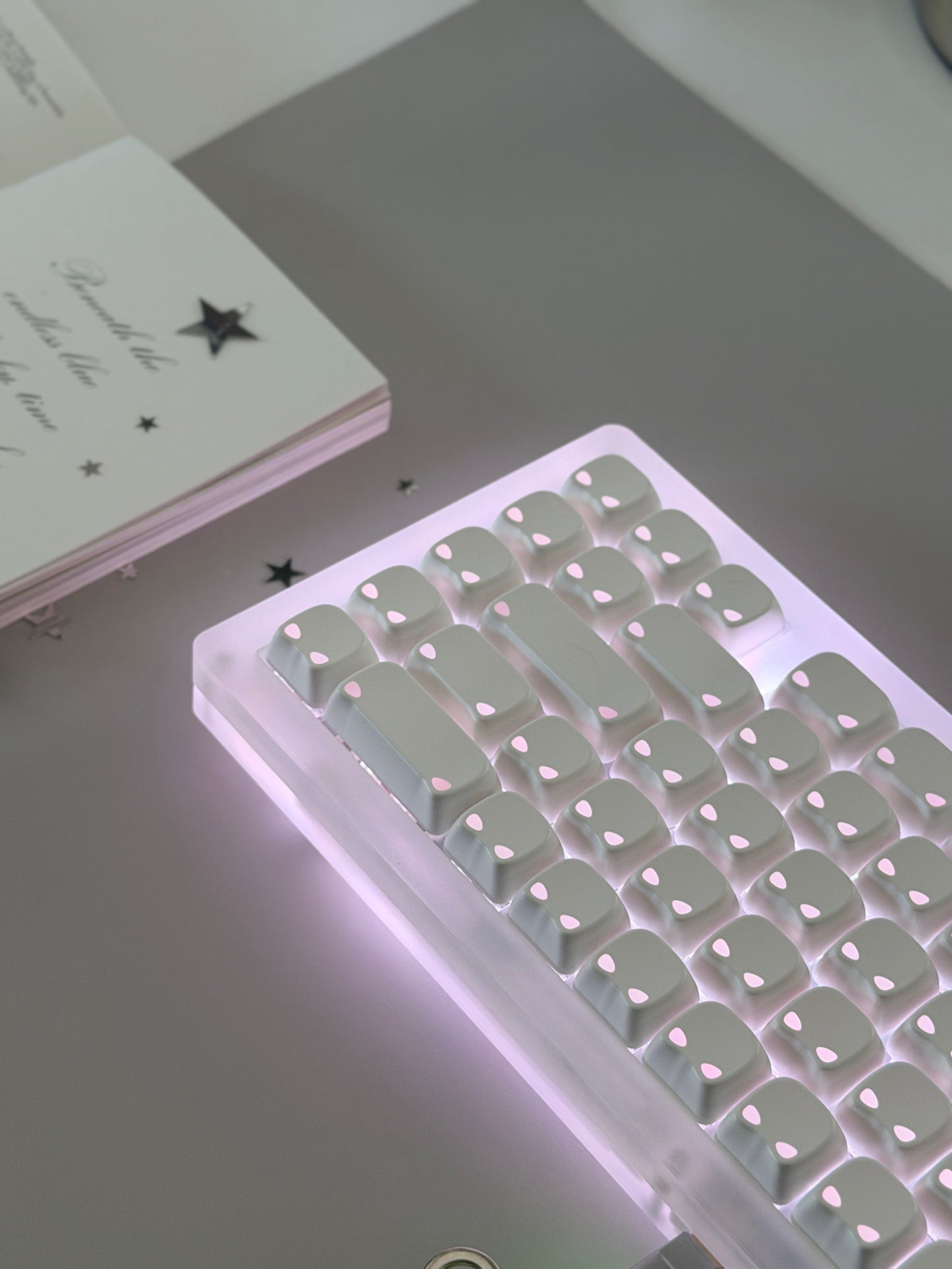 ONLY 1 Instock Prebuilt Matt acrylic Custom Mechanical Keyboard SET with RGB Backlit