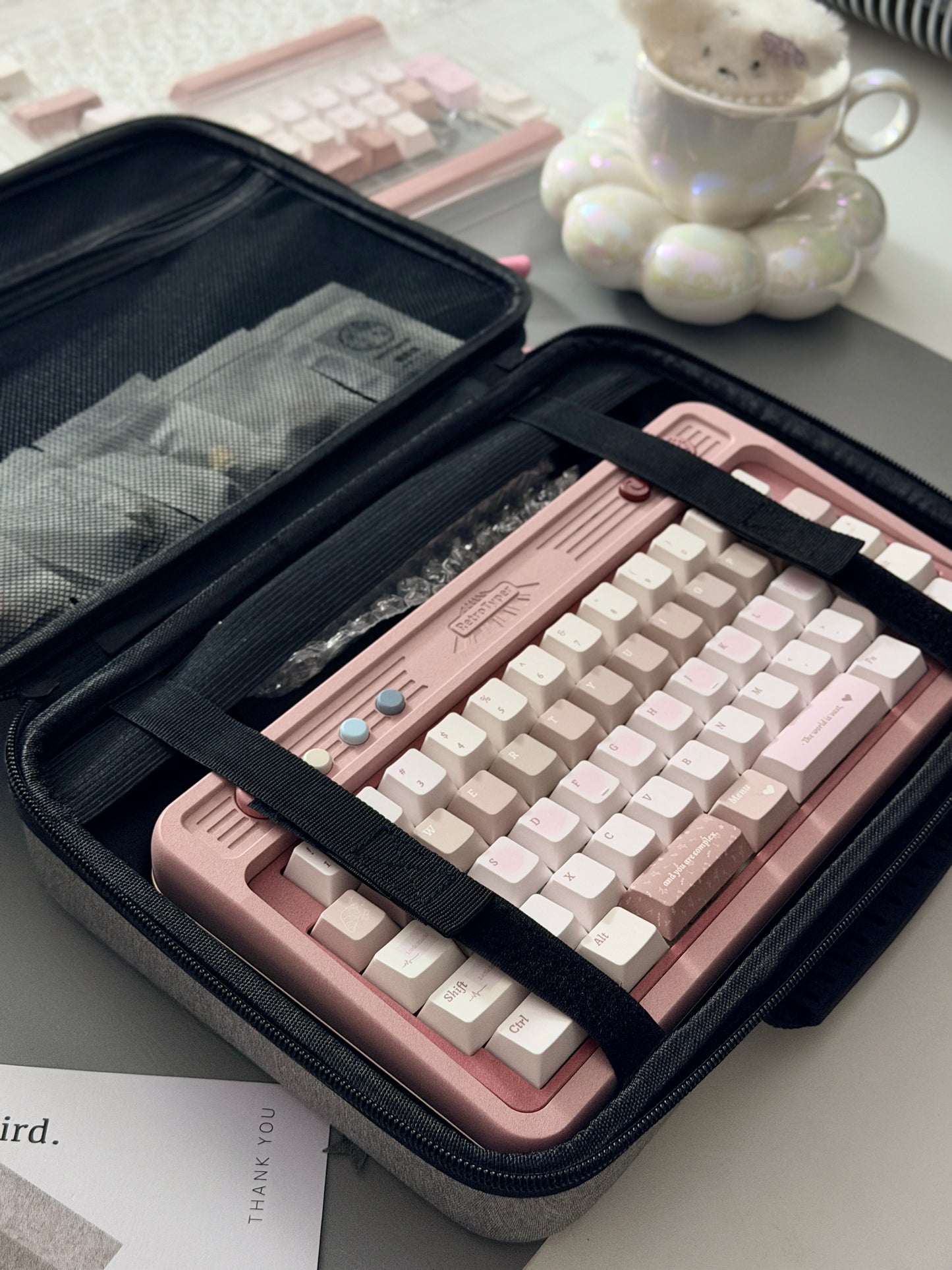 ONLY 1 Instock Prebuilt Aluminum Custom Mechanical Keyboard RT50 Dusty Rose Pink Set