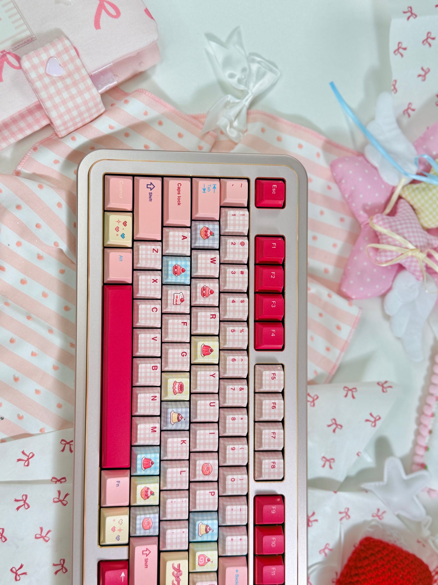#0242 Showa Dessert Cream Soda Pastel Grid Keycaps Designed By Keyria Labs
