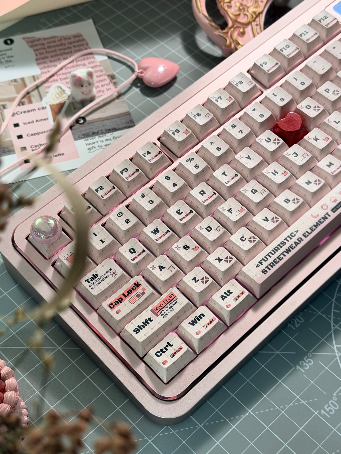 ONLY 1 Instock Prebuilt Aluminum Custom Mechanical Keyboard Bear75 Pink Anodized Set